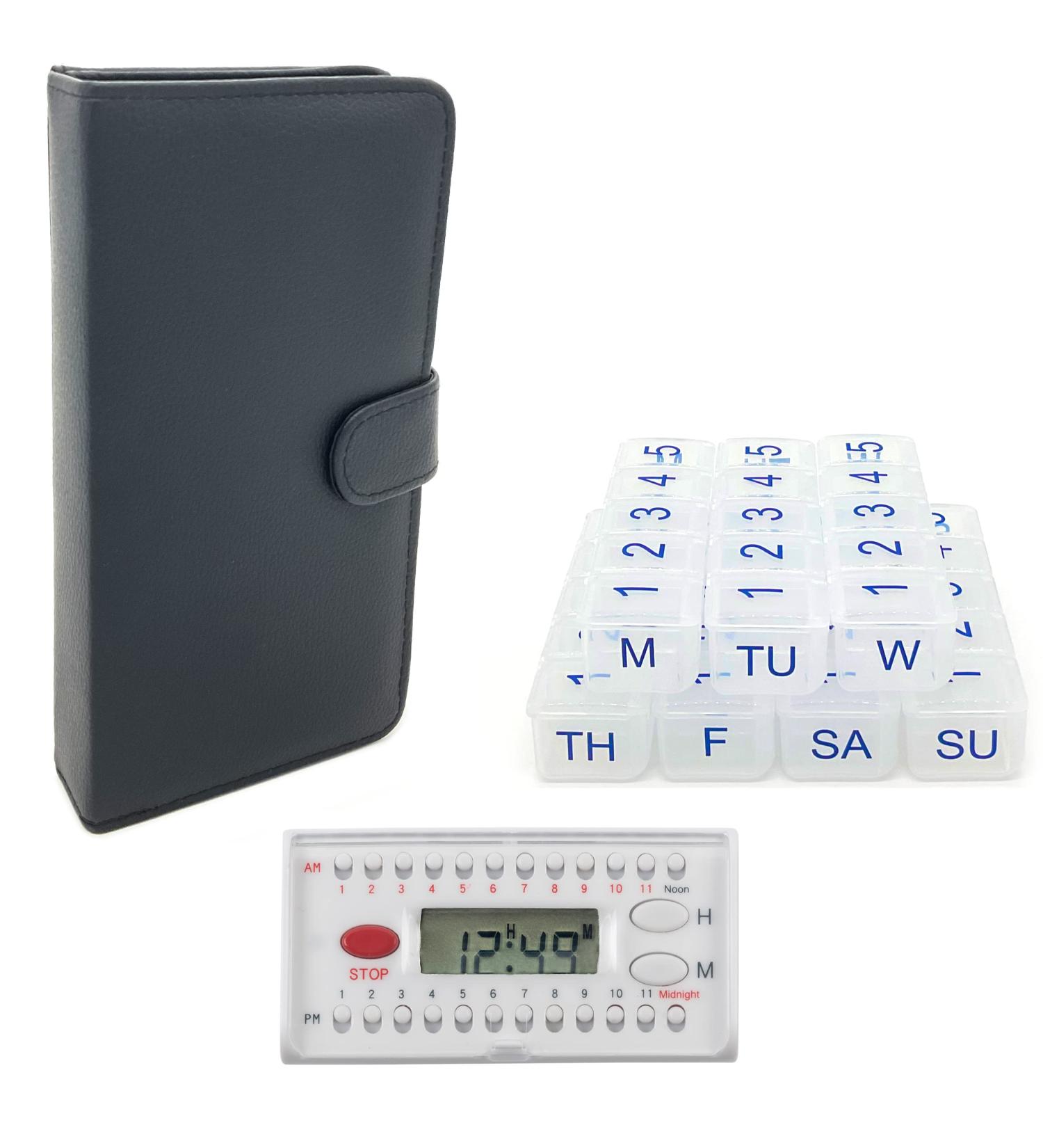 e-Pill 5x a Day Weekly Pill Organizer | 7-Day Vitamin & Medicine Box with Discreet Case & Reminder for International Shipping - Buy Online on GoSupps.com