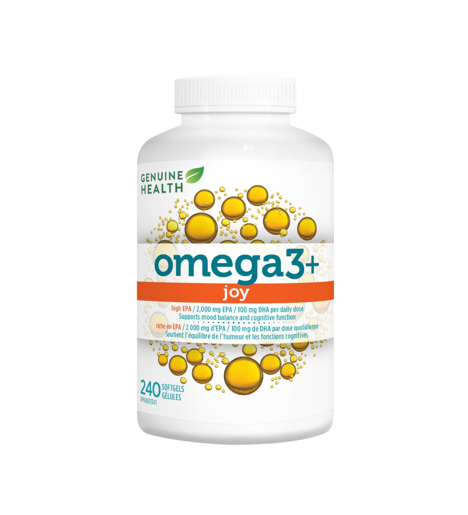 Genuine Health Omega3+ Joy 240 softgels 2000mg EPA 100mg DHA Supports healthy daily mood balance Wild-caught Non-GMO 240 count (Pack of 1) - Buy Online on GoSupps.com