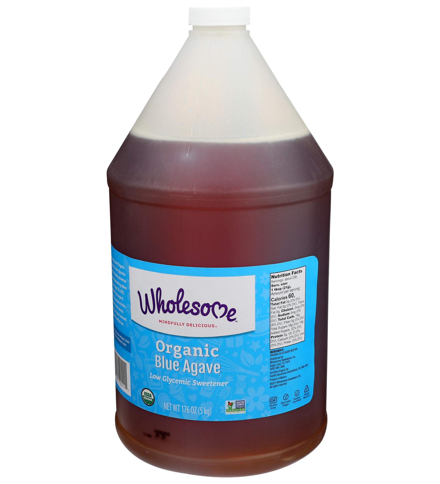 Wholesome Sweeteners Organic Blue Agave 176oz - 1 Case (1 Gallon) - Buy Online on GoSupps.com