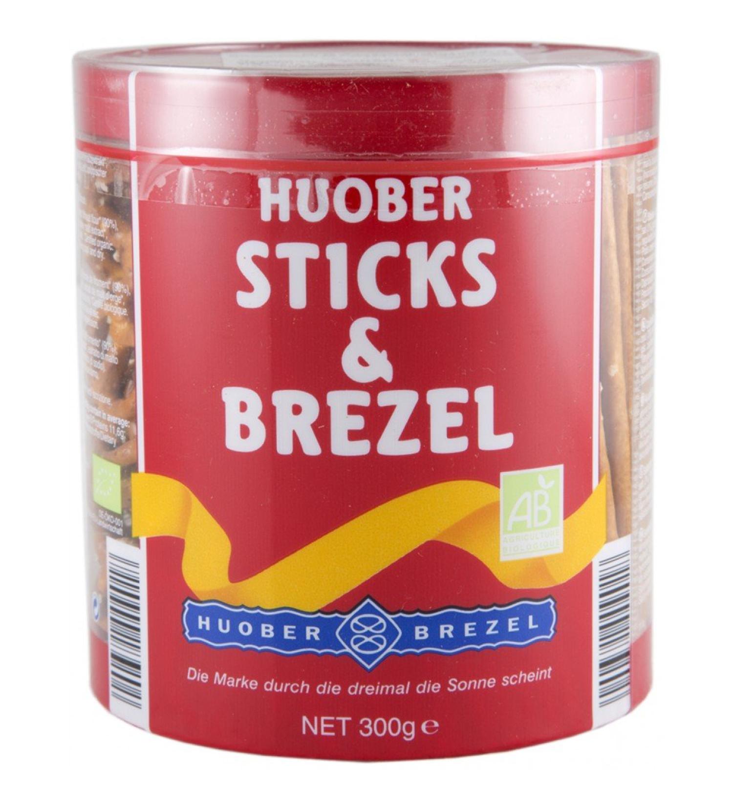 HUOBER Organic Sticks & Pretzels large tin with pretzel sticks and pretzels to offer 300 g 300 g (1 pack)