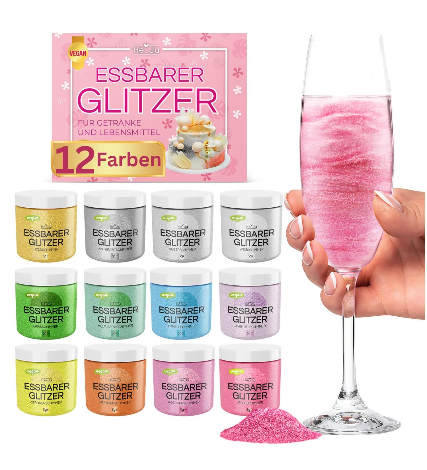 Edible Glitter for Drinks & Food - Vegan Gluten-Free Sugar-Free | 12 x 3G | Perfect for Every Occasion - Buy Online on GoSupps.com