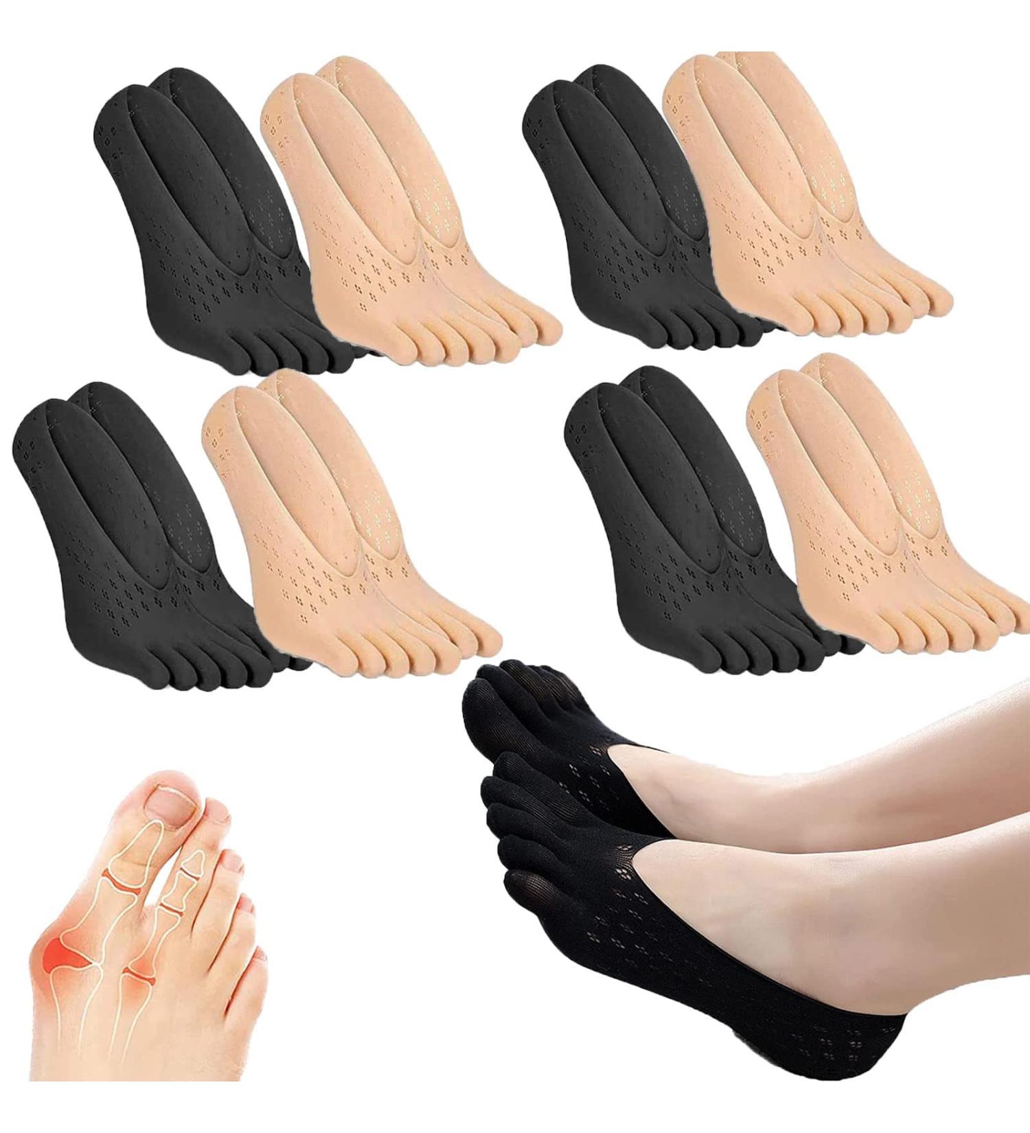 Orthoes Ballenzeh Socks - Anti-Bale Compression Socks for Joint Relief | 8 Pairs (Black & Skin Colors) - Five Finger Health Socks - Buy Online on GoSupps.com