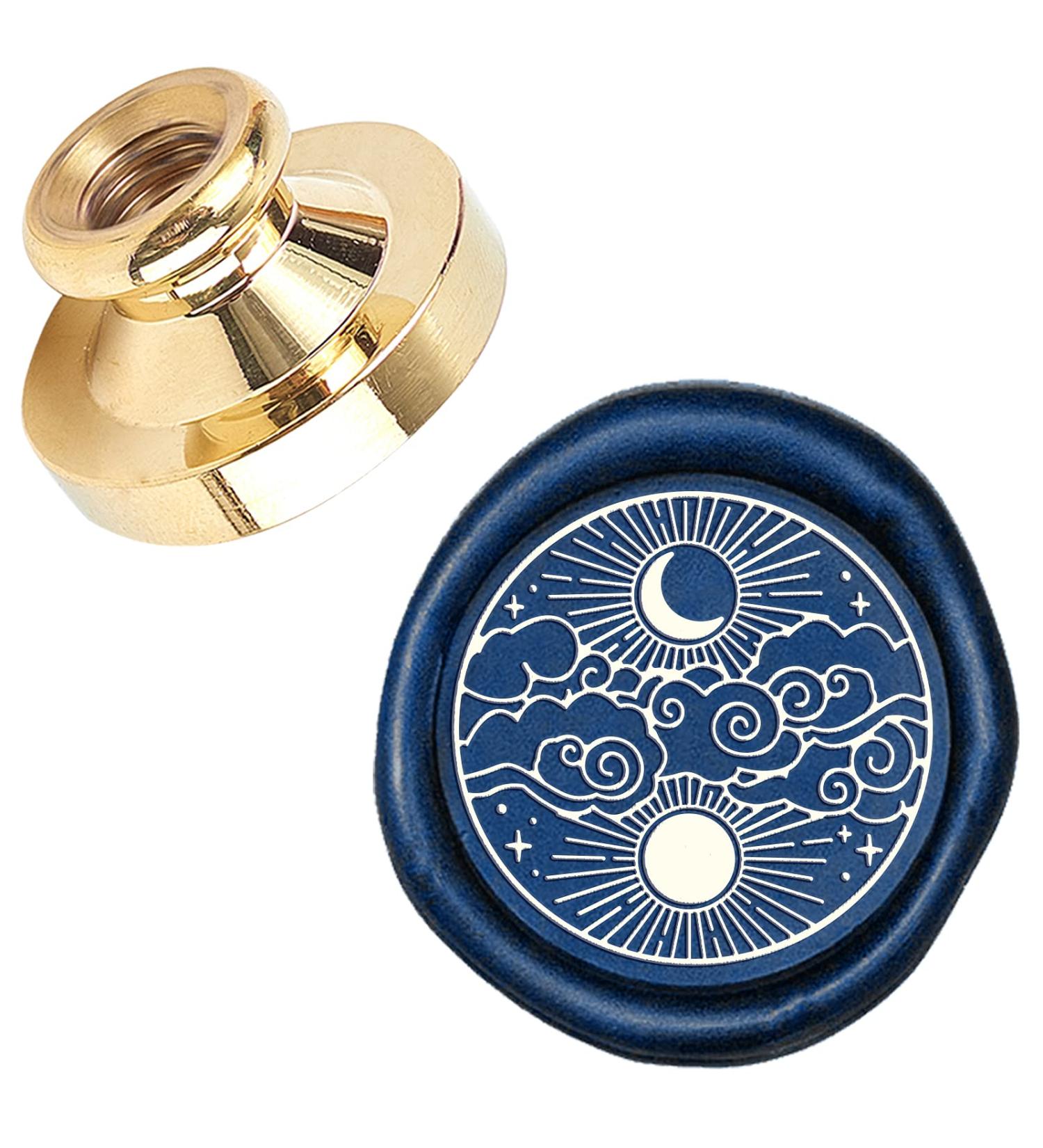 CRASPIRE Moon Sun Nebula Wax Seal Stamp Head - 25mm Brass Stamp Head for Wedding Invitations & Crafts - Buy Online on GoSupps.com