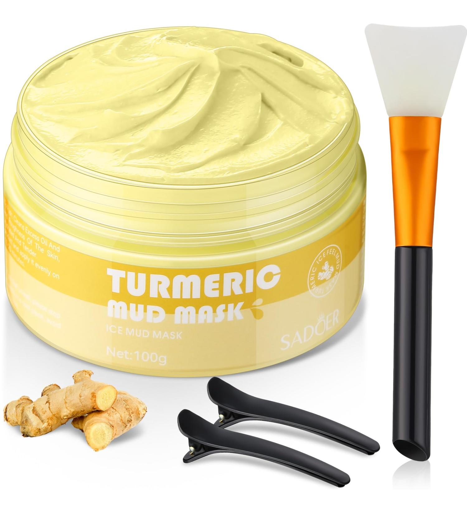 Buy Clay Mud Face Mask Set - Deep Cleansing Turmeric Facial Mask for Radiant Skin & Pore Control | Gift for Women | 3.53oz - Buy Online on GoSupps.com