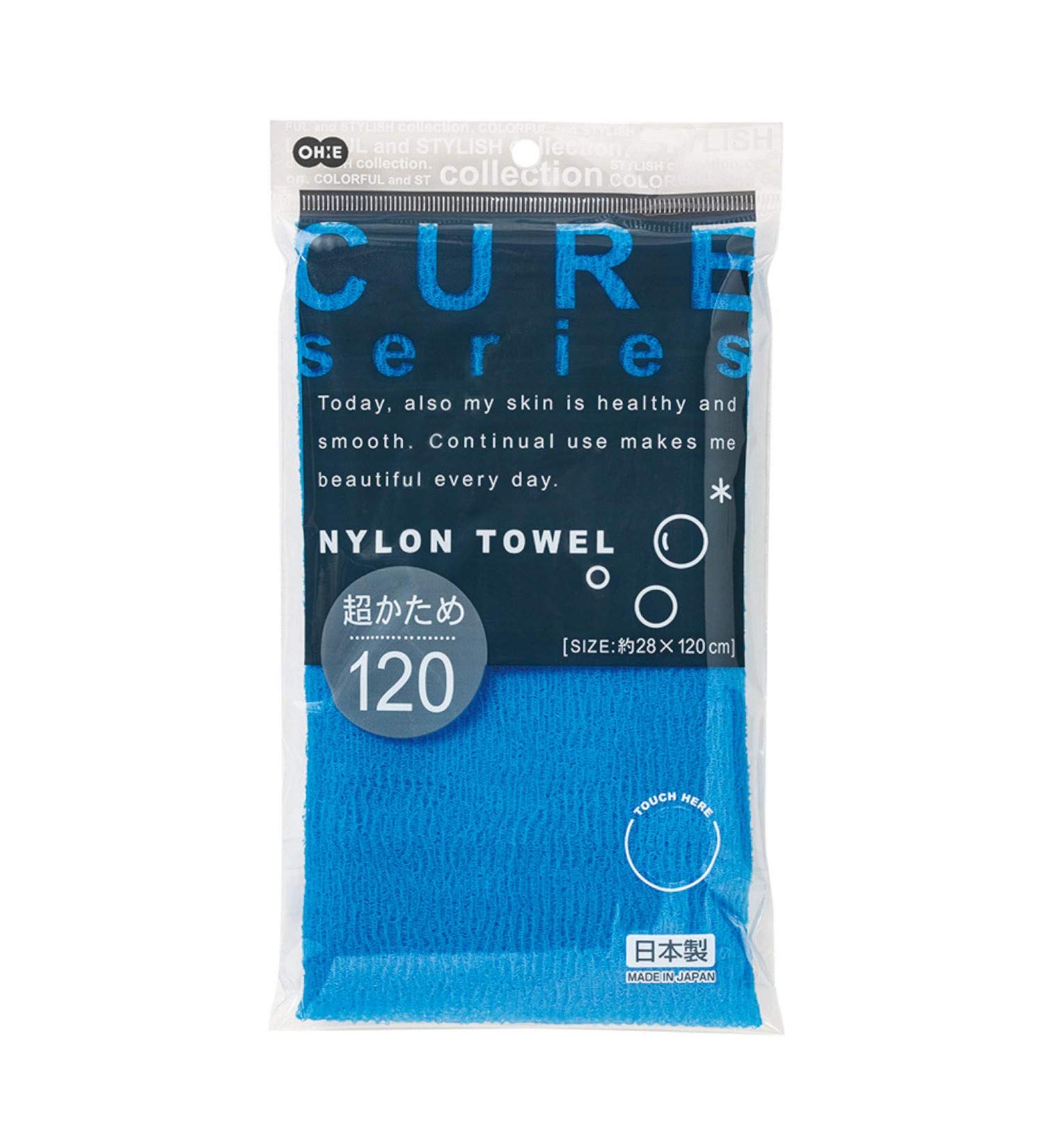 Cure Series Japanese Exfoliating Bath Towel - Super Hard Weave - Blue 120cm by OHE - Buy Online on GoSupps.com