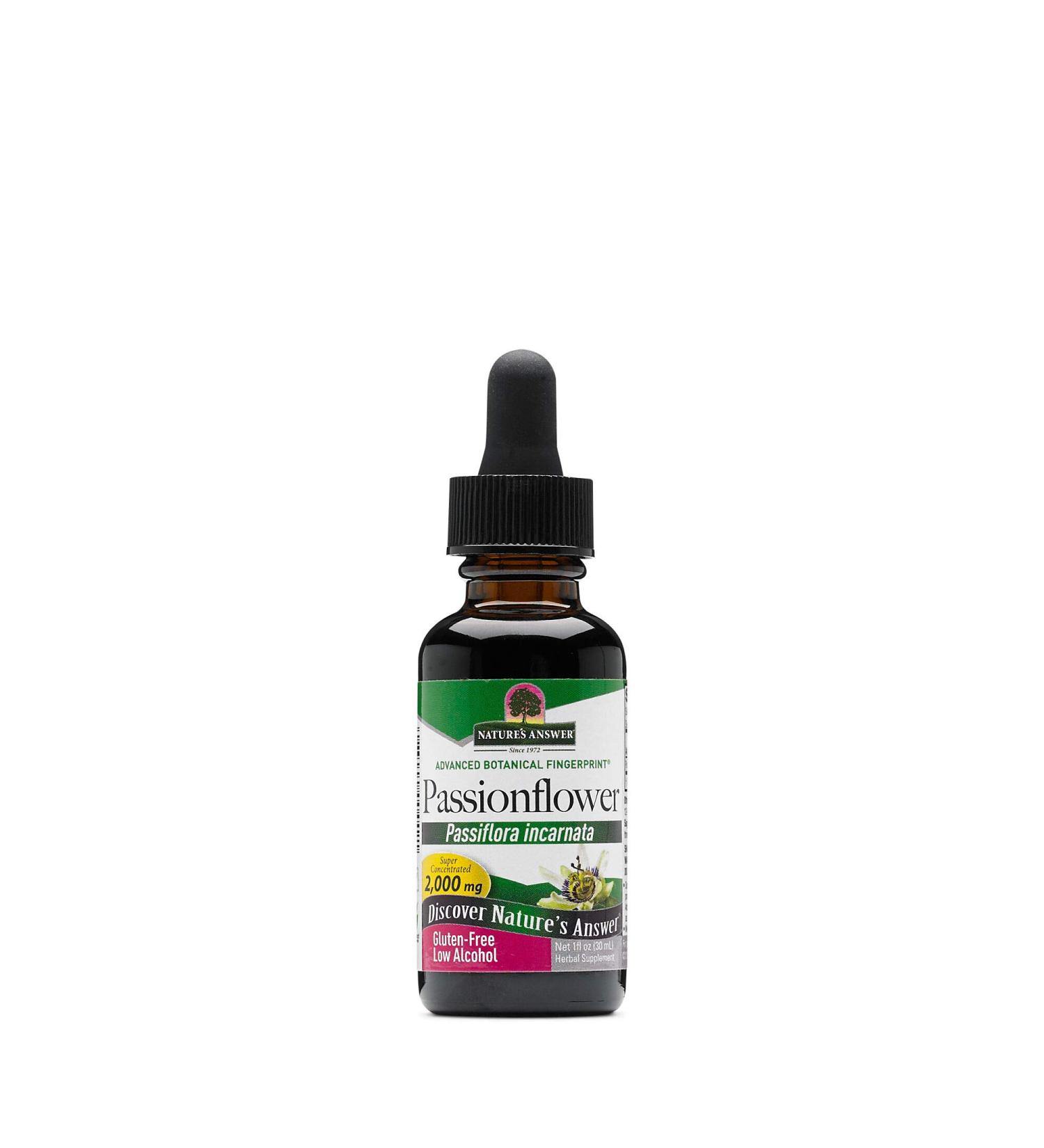 Nature's Answer Passionflower Extract 1600 mg - Low Alcohol 1 fl oz (30 ml) for Natural Calm - Buy Online on GoSupps.com