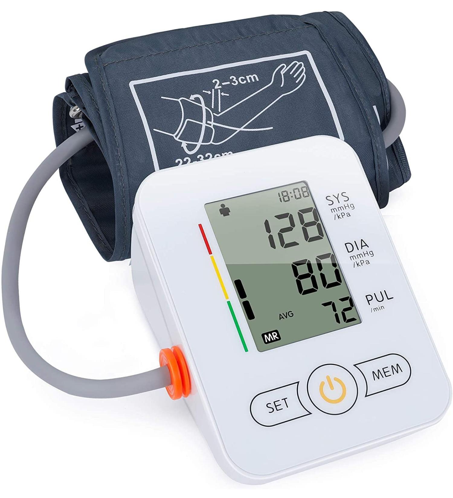 Extra Large Cuff Blood Pressure Monitor- Automatic Upper Arm with Wide-Range Large Cuff for Home Use - 60 Reading Memory (White) - Buy Online on GoSupps.com
