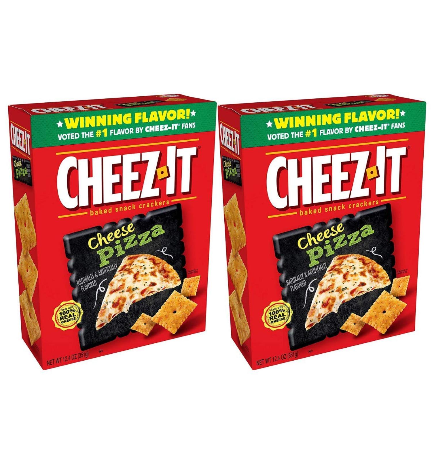 Cheez It Cheese Pizza Baked Snack Crackers - Made with Real Cheese - 2 Packs of 12.4 Oz - Perfect Family Snack - Buy Online on GoSupps.com