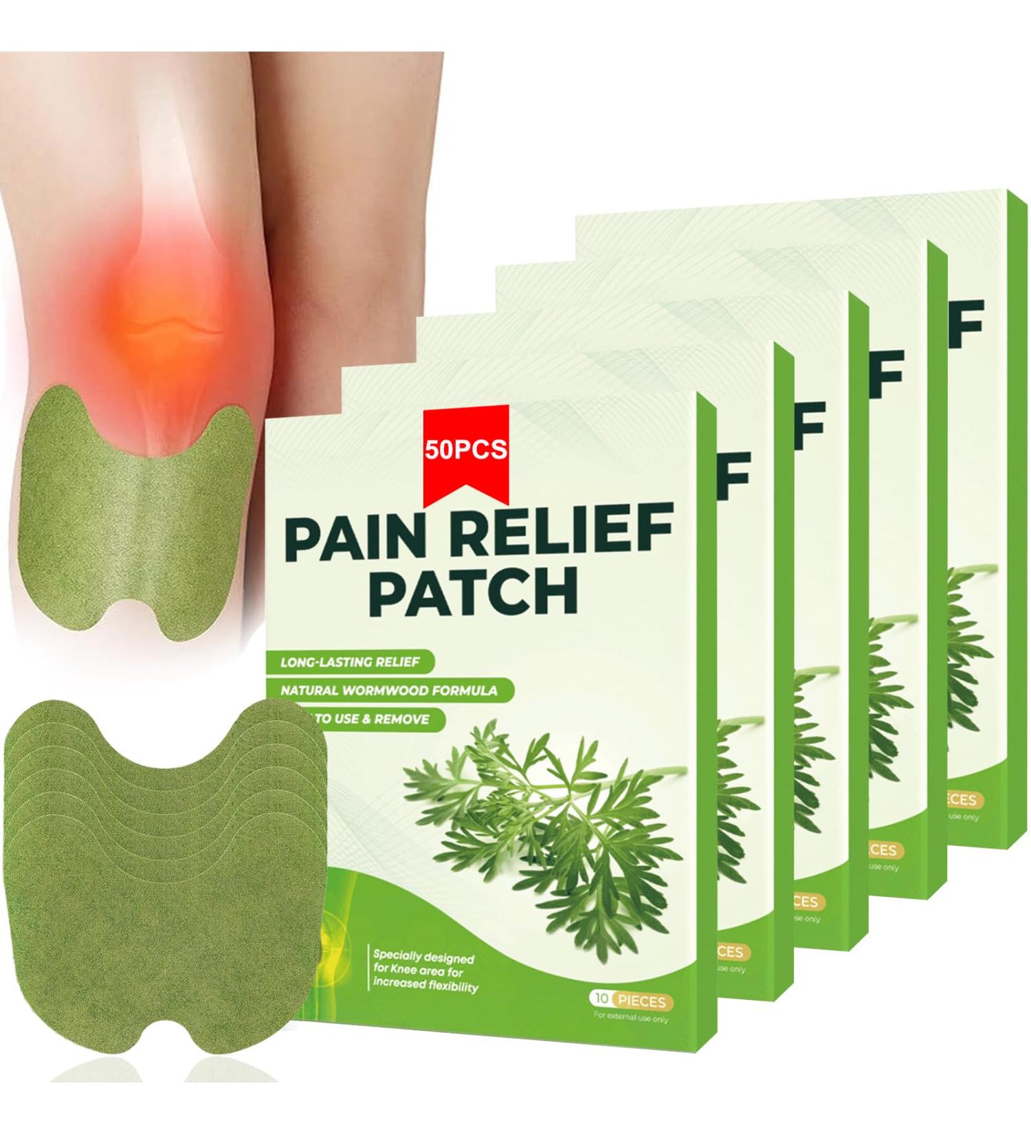 50pcs Wormwood Pain Relief Patch - Moxibustion Heat Paving for Knee Back & Neck Sore Muscles - Buy Online on GoSupps.com