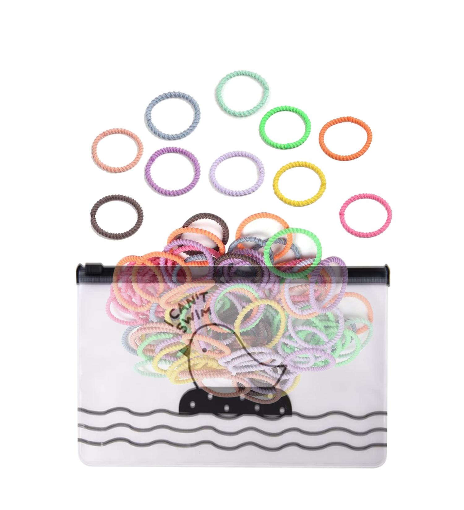 100Pcs Hair Bobbles for Girls Baby | Elastic Hair Ties Ponytail Holders | Small Seamless Hairbands for Toddlers & Kids - Buy Online on GoSupps.com