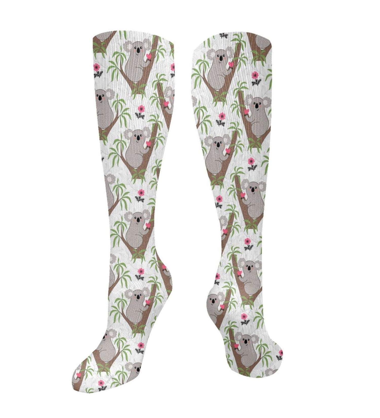 Koala Compression Socks for Women & Men - 15-20 mmHg Circulation Support for Running & Cycling - Eucalyptus Tree Design - Buy Online on GoSupps.com