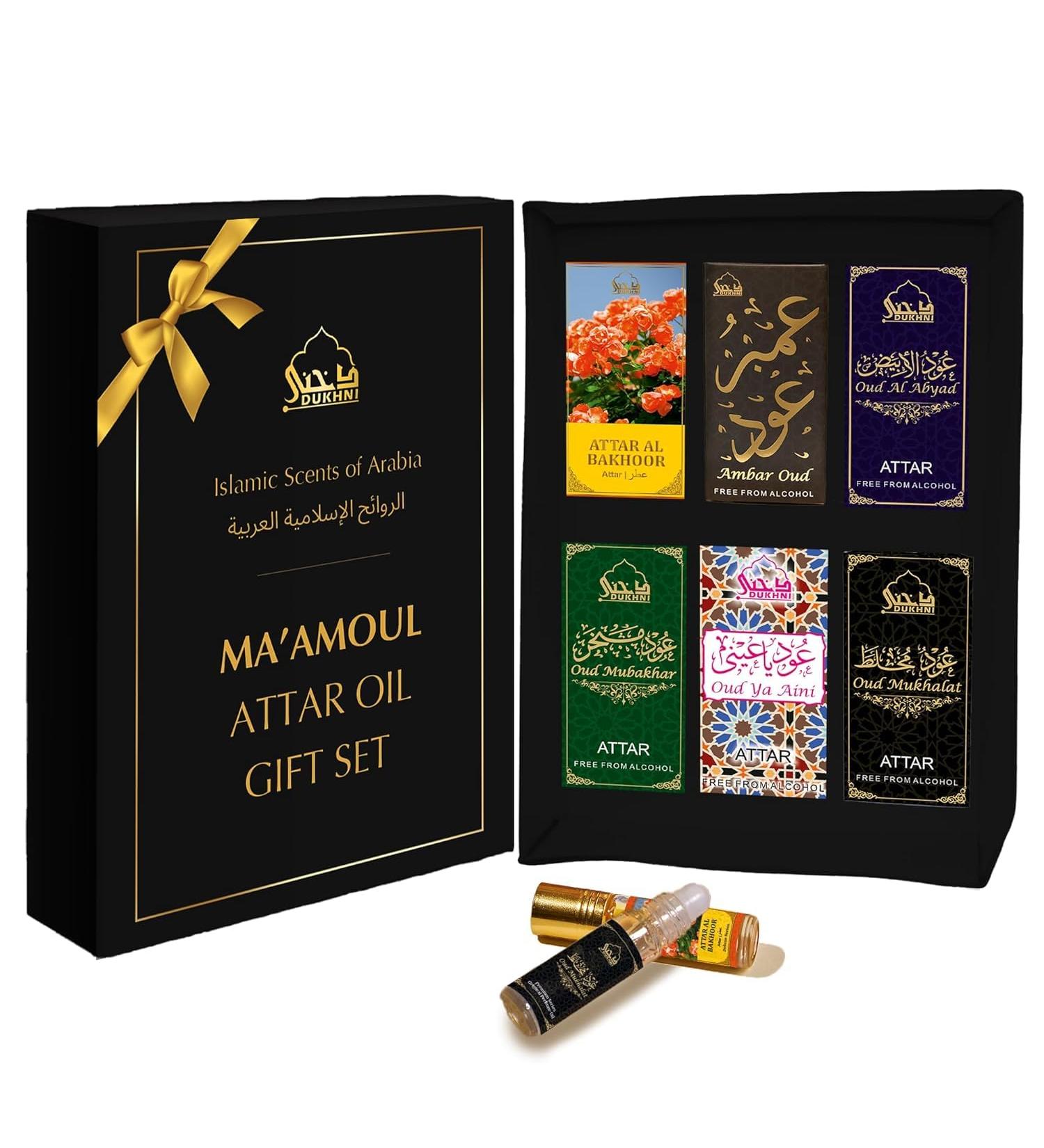Attar Oil Set Arab Perfume Oils For Men And Women|6 Assorted Scents X 6Ml|Arabian Oud Oil Fragrances|Sampler Gift Set Non Alcoholic & Vegan Islamic Scents - Buy Online on GoSupps.com