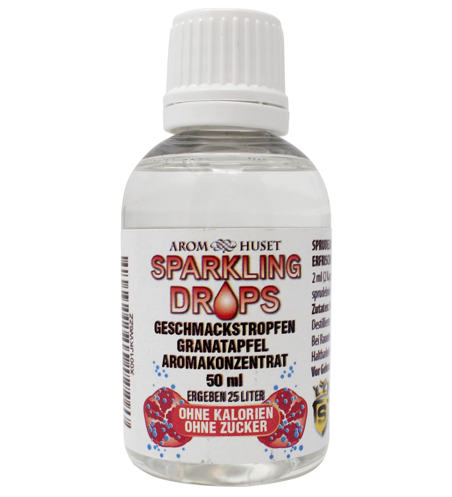 Pomegranate concentrate drops 1 bottle of 50 ml gives 25 liters strongly concentrated aroma without sugar for sparkling water stimulating readytodrink drink low calorie without preservatives - Buy Online on GoSupps.com