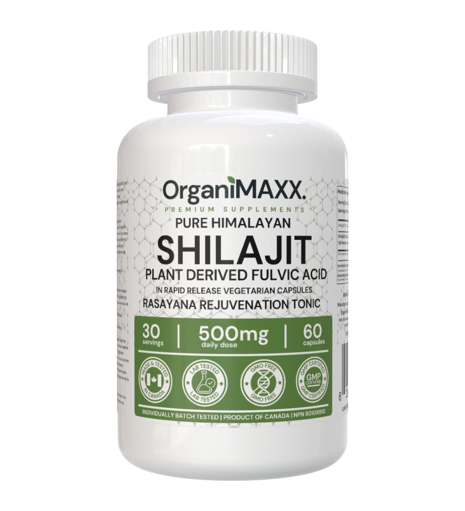Shilajit For Men OrganiMAXX Premium Shilajit Capsules Pure Himalayan Organic Shilajit Plant Derived Fulvic Acid For Metabolism And Immune System Support. Non GMO Natural Shilajit Vegan friendly Free of Gluten Soy & Dairy - Buy Online on GoSupps.com