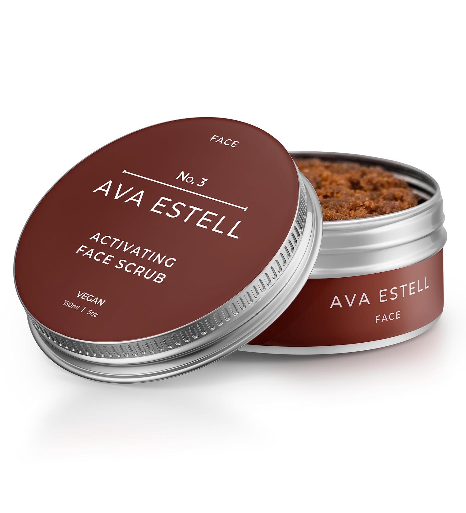 AVA ESTELL Activating Face Scrub Exfoliator - 100% Natural Exfoliator Face Scrub for Women and Men - Soft Gentle and Promotes Cell Regeneration - Sugar Facial Scrub Exfoliator - 150 ml - Buy Online on GoSupps.com