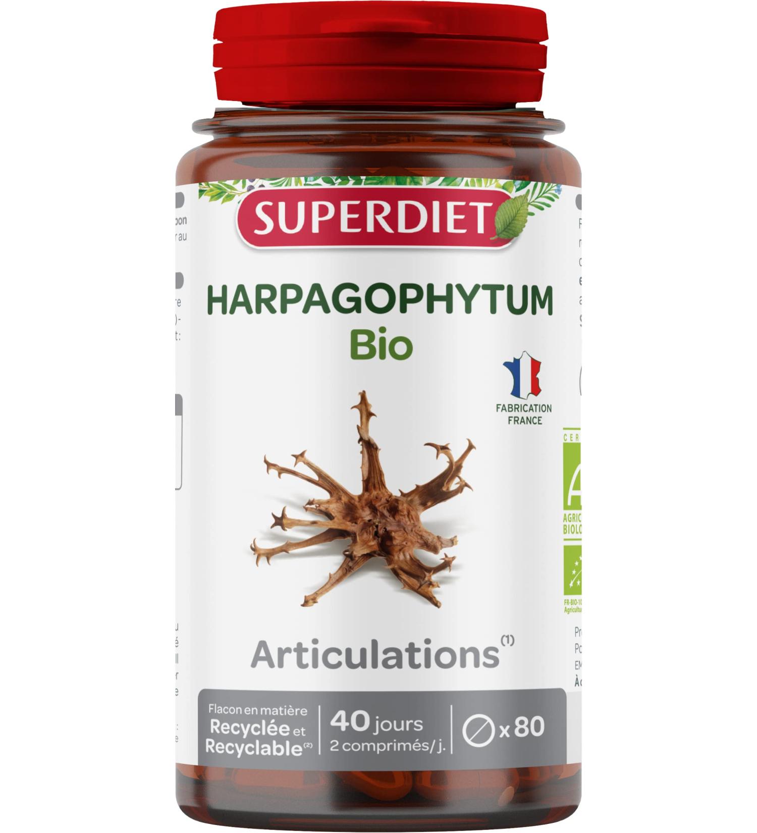 Super Diet Harpagophytum 80 Tablets Flexibility and Mobility 100% Organic - Buy Online on GoSupps.com