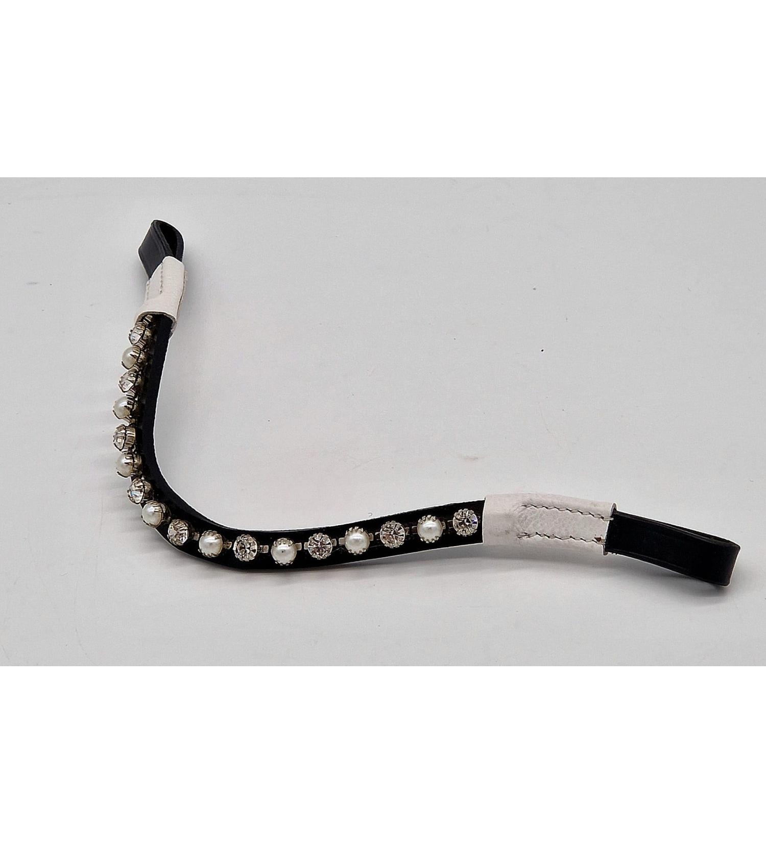 Tysons Breeches Headband | Pearl Mini Shetty Welsh Leather Glitzer Pearls - Perfect for Falabella & Minipony (35 cm) - Buy Online on GoSupps.com