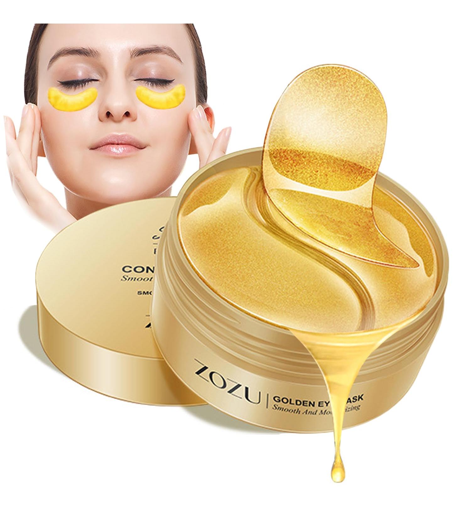 24K Gold Eye Masks - Crystal Collagen Patches to Reduce Puffiness & Fine Lines | Moisturizing Eye Masks for Dark Circles & Wrinkles - Buy Online on GoSupps.com