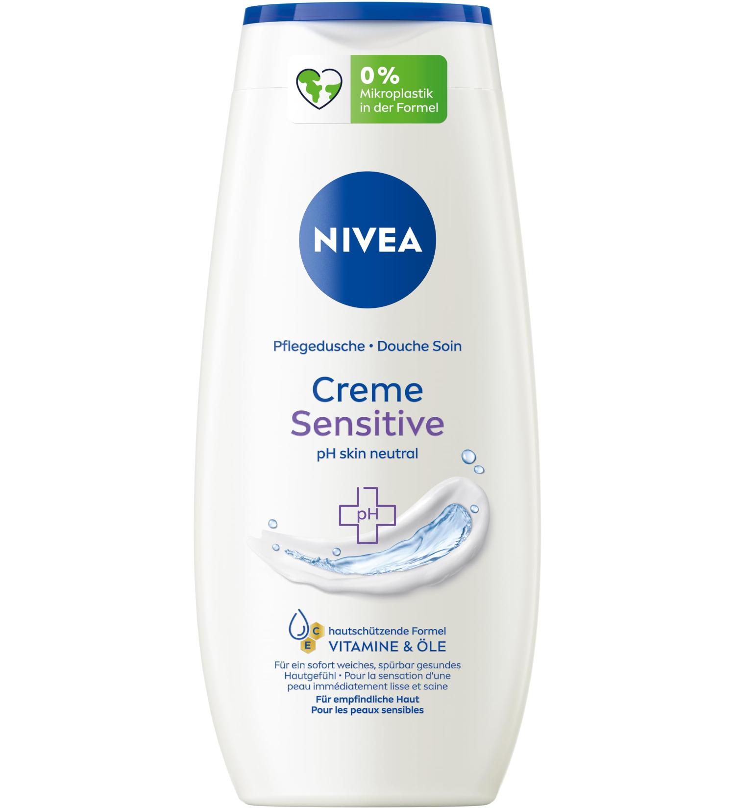 NIVEA Sensitive Shower Cream (250ml) pH Neutral with Chamomile Extract Moisturising Cream for Sensitive Soap-Free Skin - Buy Online on GoSupps.com