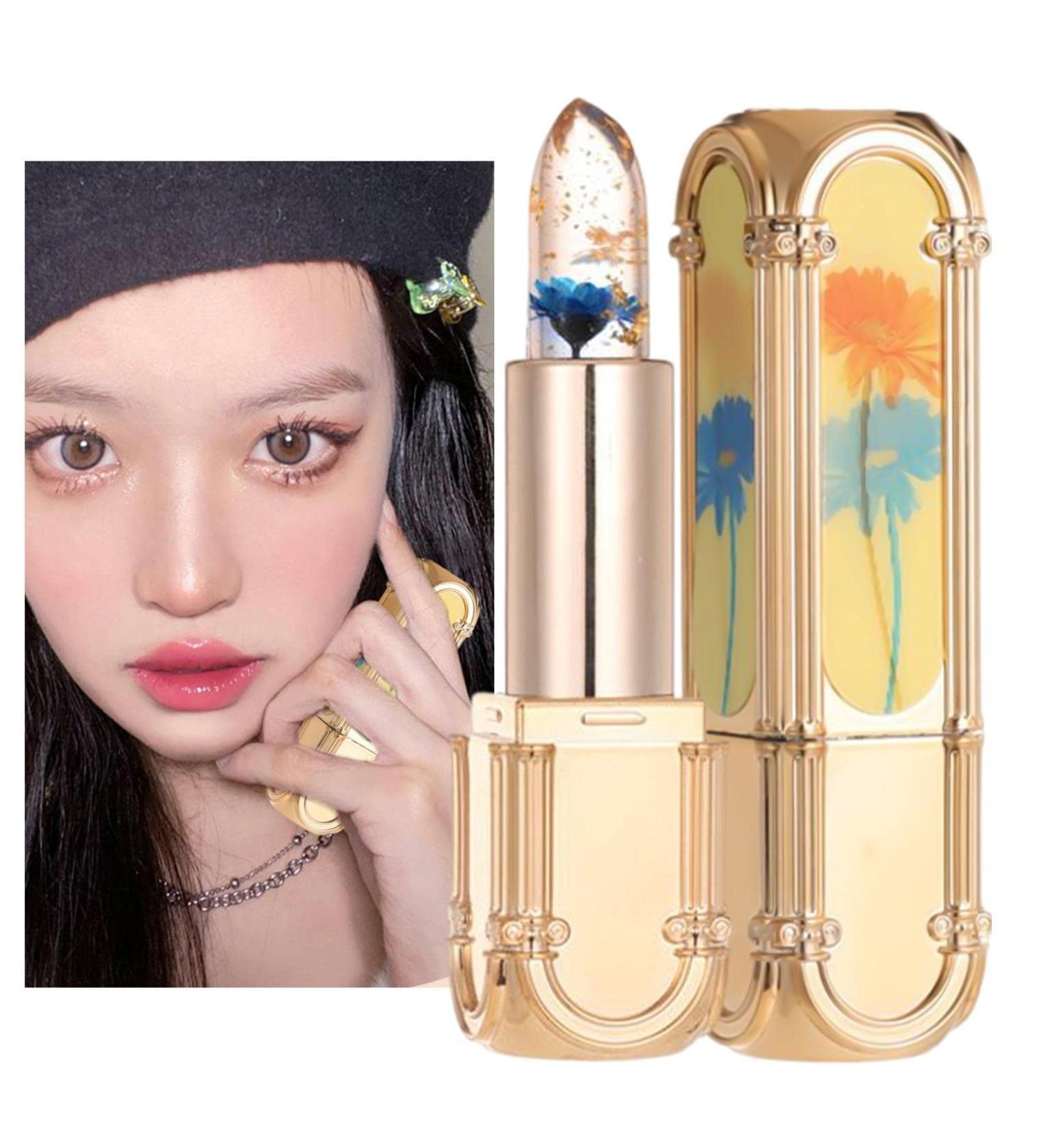 Color Changing Lip Gloss | Magic Moisturizing Plumping Jelly Lipstick - Waterproof Flower Lipstick for Labial Long Lasting Cosmetics for Gifts Keloc - Buy Online on GoSupps.com
