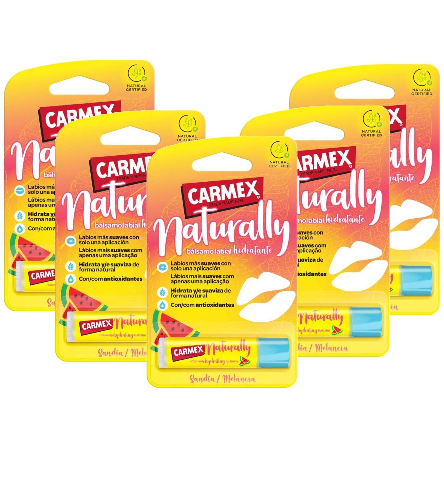  Carmex Carmex Lip Balm Various Fragrances (Naturally Watermelon 5 Units) - Buy Online on GoSupps.com