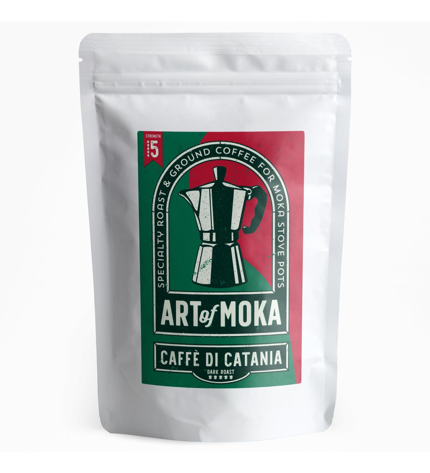 Art Of Moka Strong Moka Ground Coffee 227g | Dark Roast Caffe di Catania - Strength 5 (Pack of 1) - Buy Online on GoSupps.com