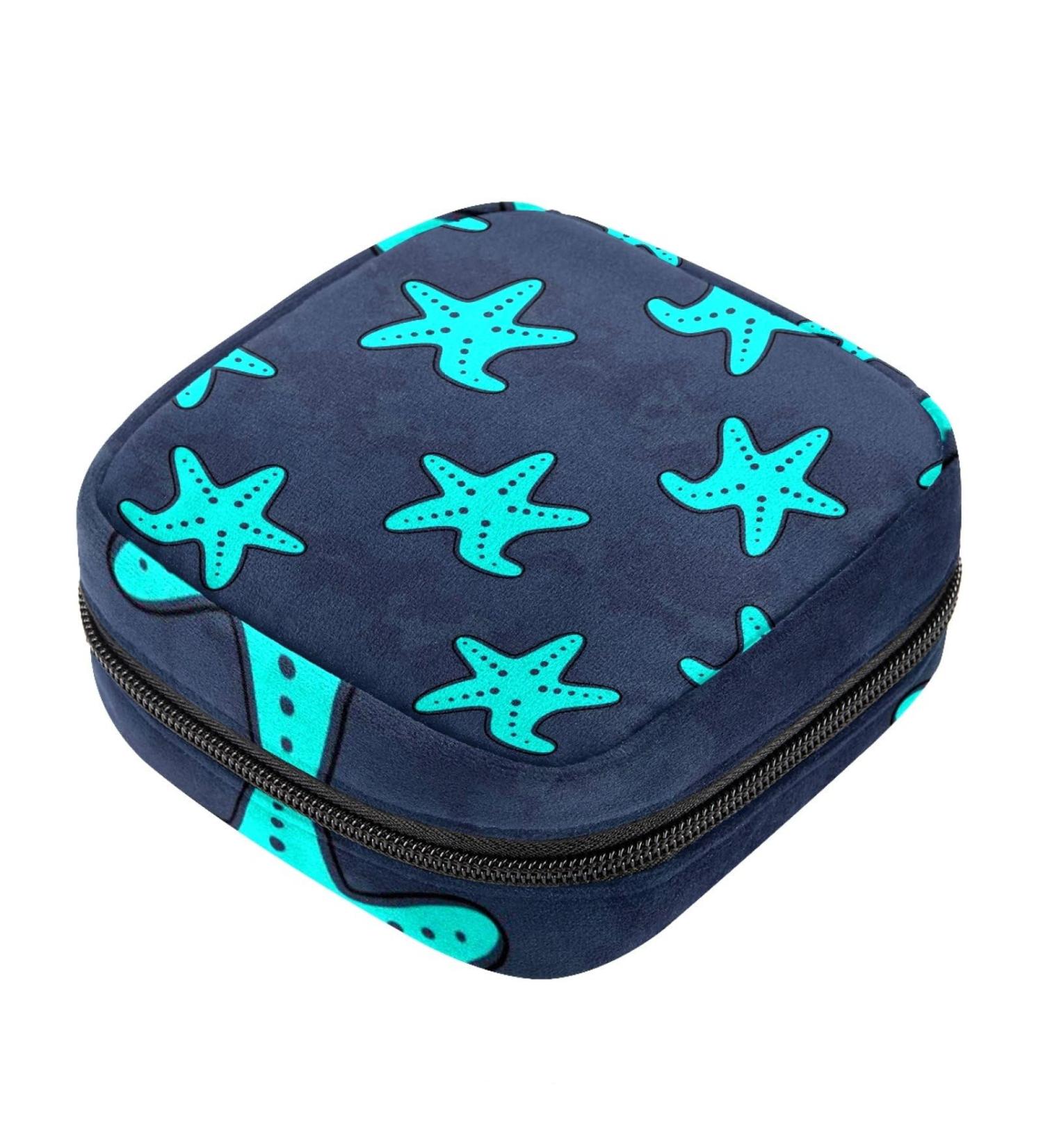 Starfish Print Pattern Menstrual Cup Pouch Menstrual Pad Bag Feminine Menstruation Bags Portable Sanitary Napkin Pads Storage Bags Color 4 - Buy Online on GoSupps.com