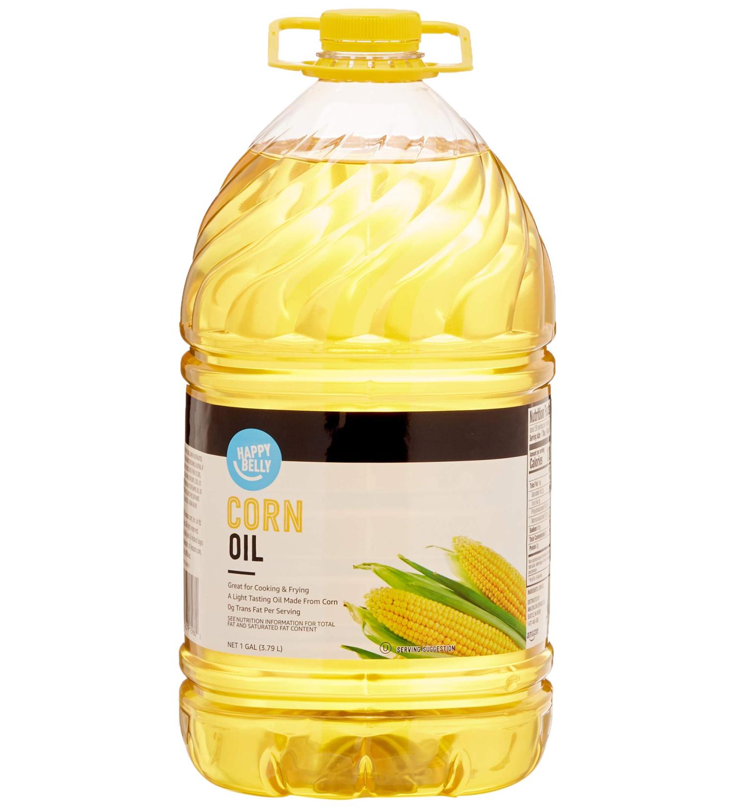 Happy Belly Corn Oil 128 Fl Oz by Amazon Brand - Unbeatable Quality and Value - Buy Online on GoSupps.com