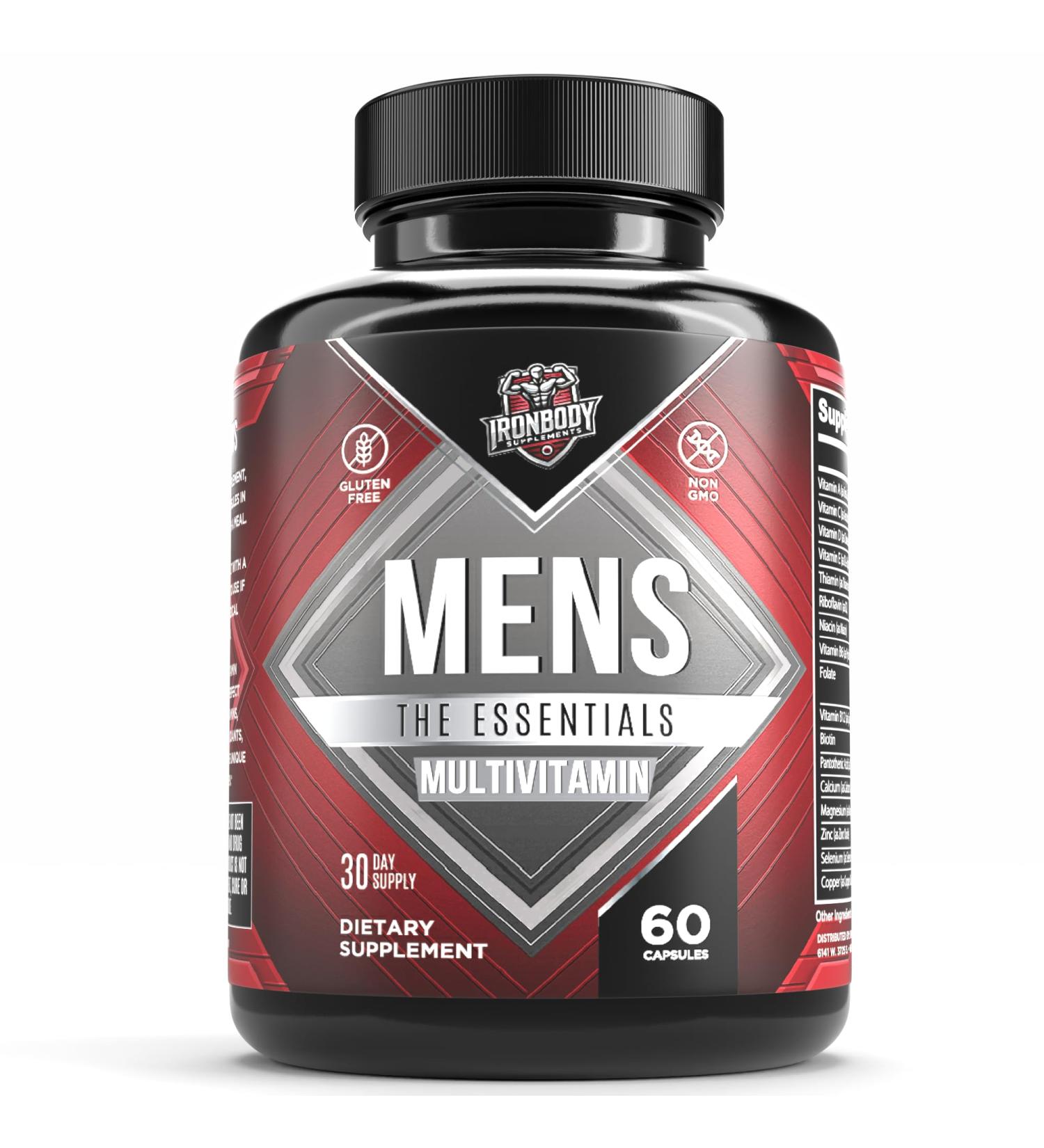 IronBody Supplements Multivitamin for Men Vitamins A B C D E Zinc. Immune Support Antioxidant Fruit and Energy Blend. 60 Capsules - Buy Online on GoSupps.com