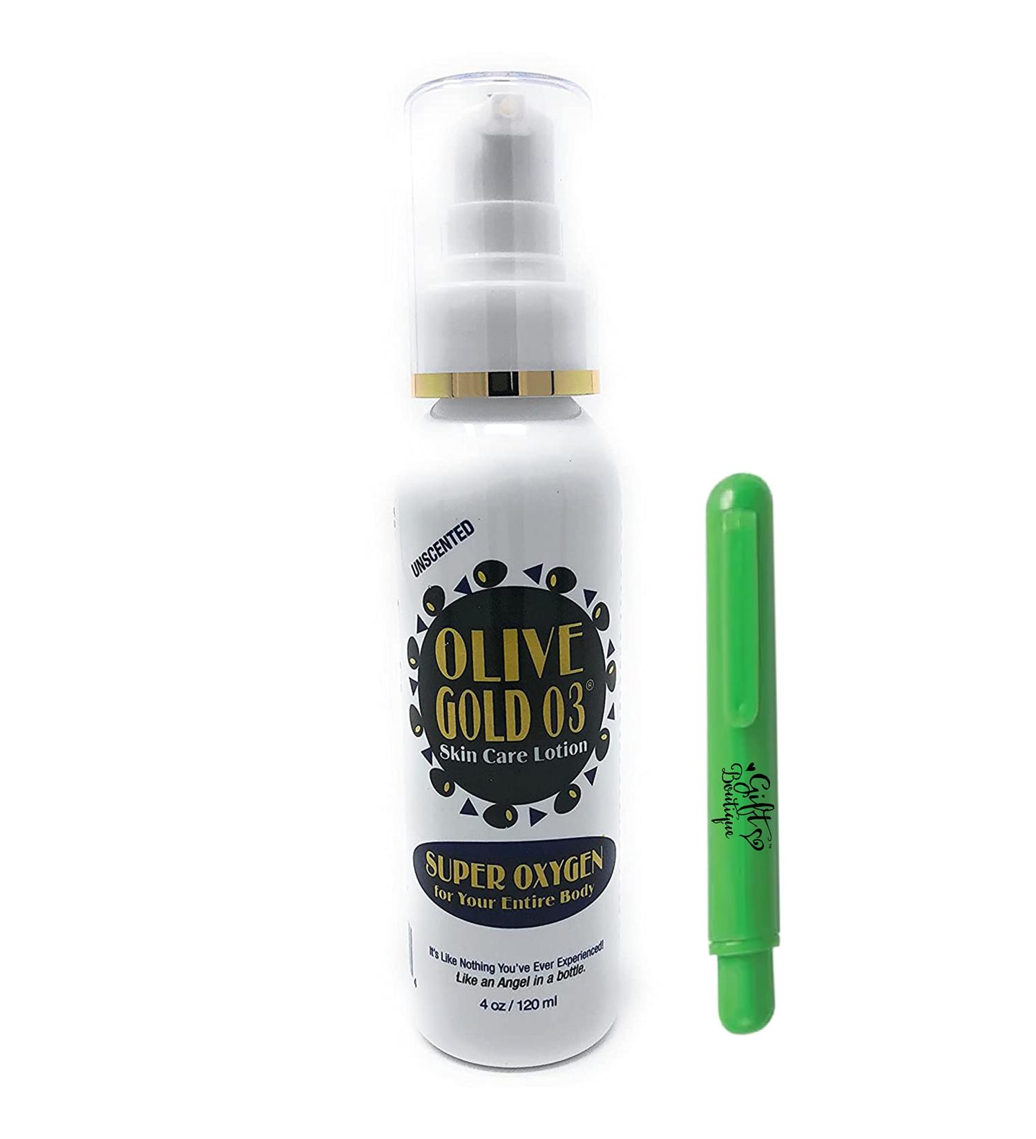 Gift Boutique Olive Gold O3 Skin Lotion 4 Oz - Organic Ozonated Super Oxygen Oil for Men and Women - Dry Skin Moisturizer Spray - Buy Online on GoSupps.com