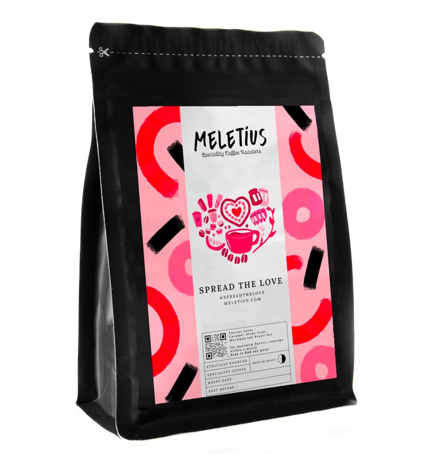 Meletius Specialty Coffee Roasters - 'Spread the Love' Blend | Whole Bean Coffee 250g | Medium Roast | South American | Caramel Chocolate Stone Fruit Sweet Spiced Marzipan Nuts - Buy Online on GoSupps.com