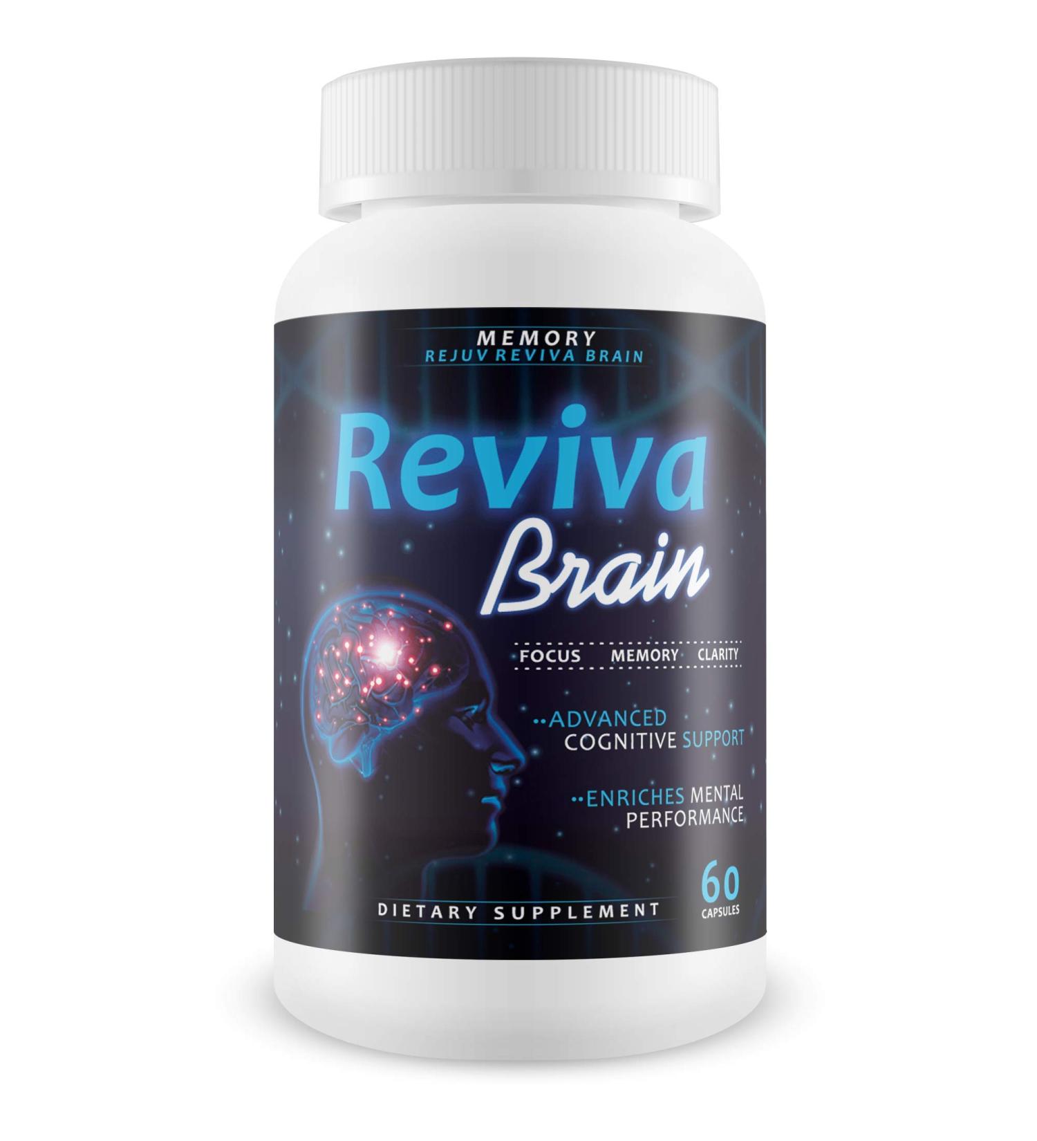 Reviva Brain Memory Rejuv - Advanced Cognitive Support - Enriches Mental Performance - Focus - Memory - Clarity - Nootropic Brain Pills - Mental Energy and Precision - Buy Online on GoSupps.com