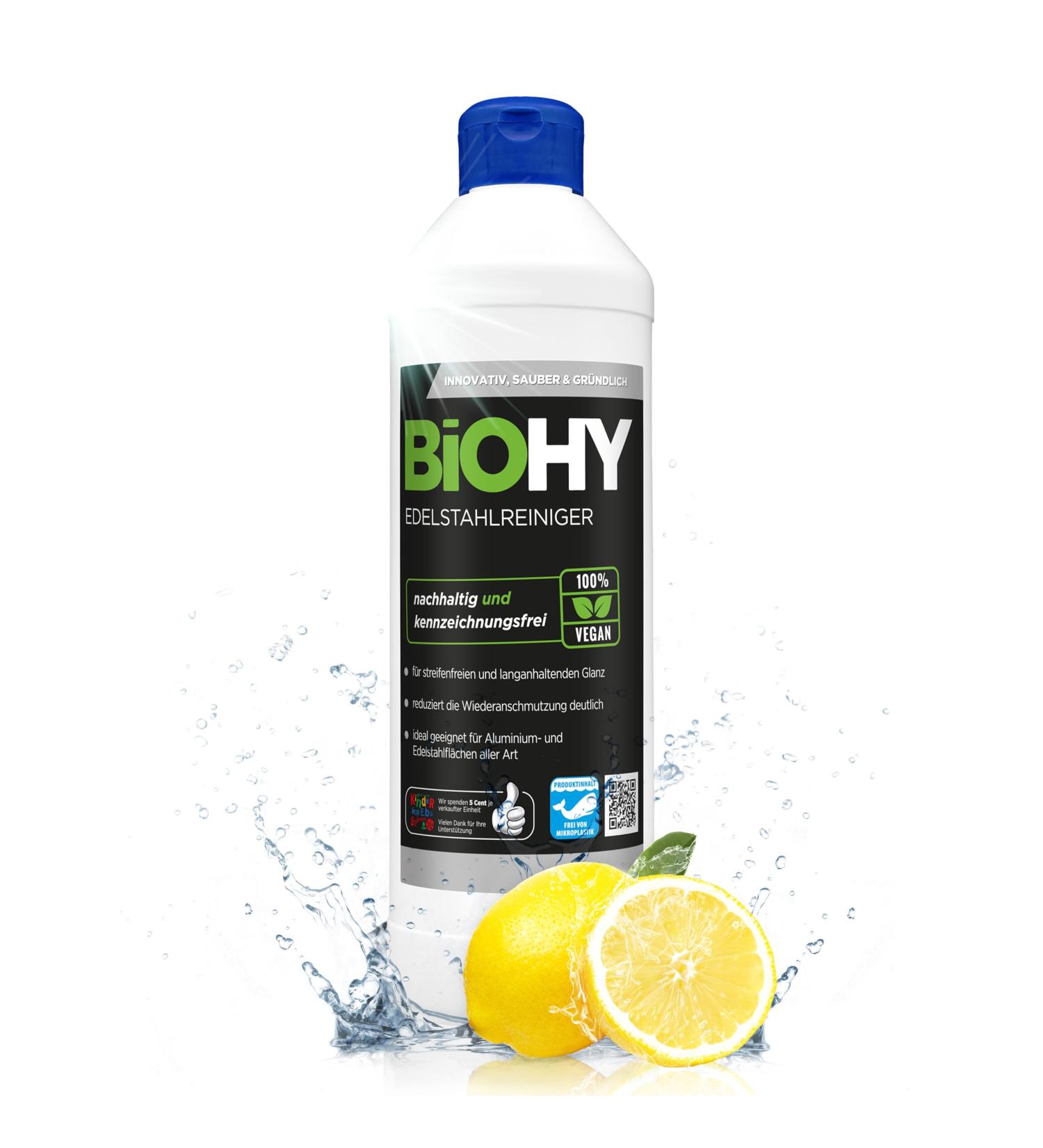 Biohy Stainless Steel Cleaner (500ml) | Streak-Free Shine for Kitchen & Grill | Ideal for Household & Gastronomy Cleaning - Buy Online on GoSupps.com