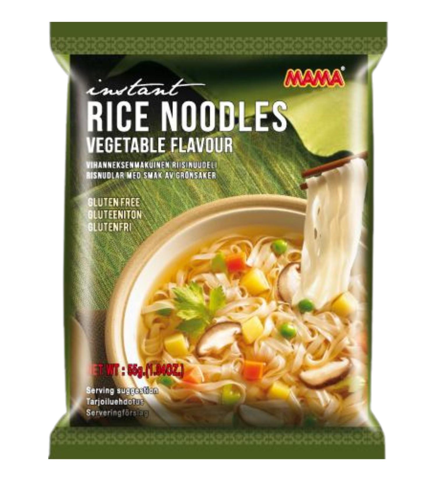 MAMA Instant Rice Noodles with Vegetables - 55g Pack | Quick & Easy Meal | International Shipping - Buy Online on GoSupps.com