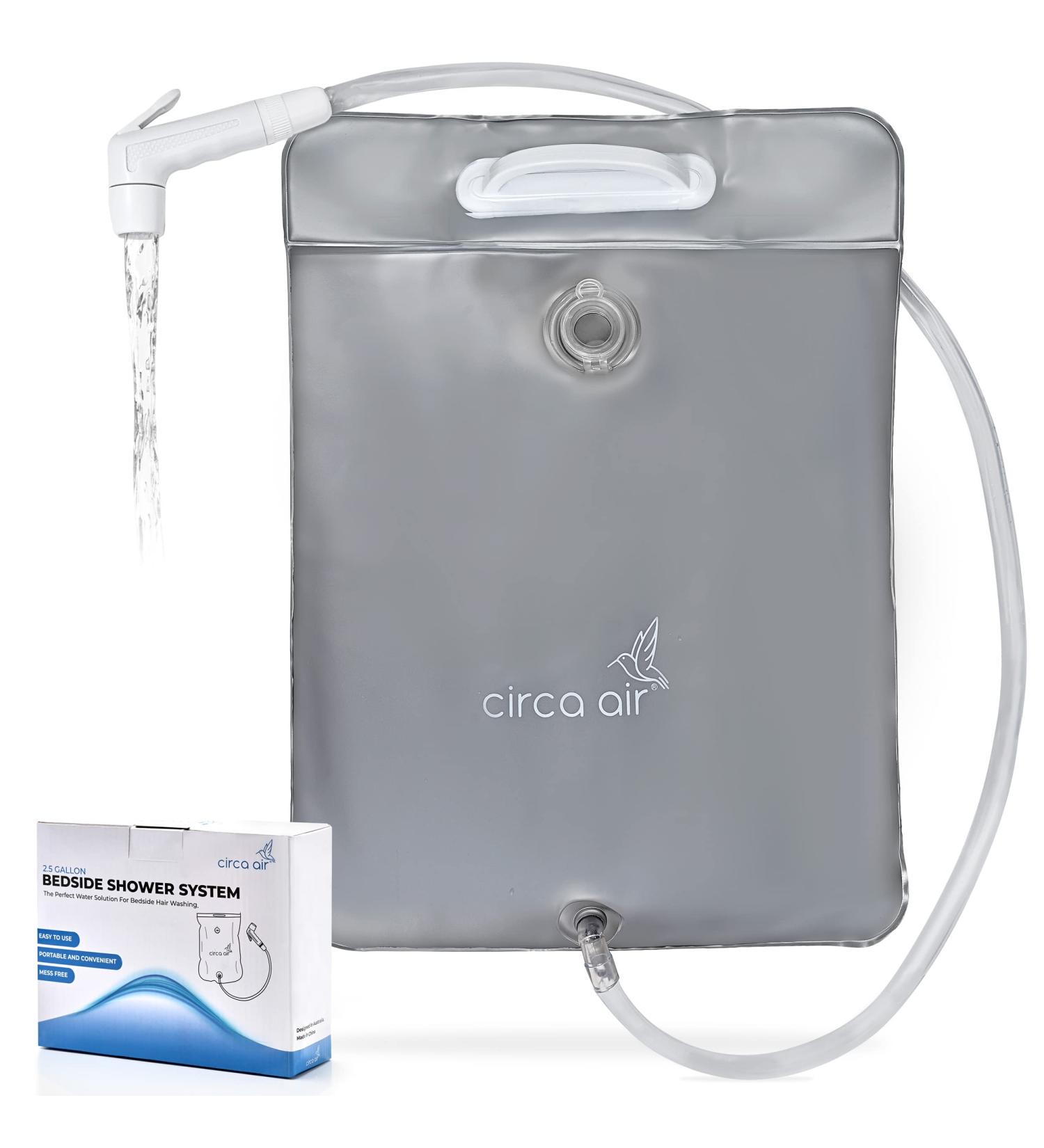 CIRCA AIR Bedside Shower Water Bag - 2.5 GL Portable Hair Washing Shower for Elderly | Use with Inflatable Hair Washing Basin - Buy Online on GoSupps.com