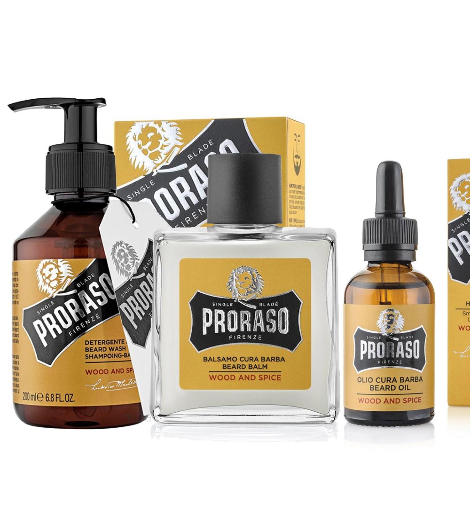 Proraso Complete set for beard care Wood & Spice line