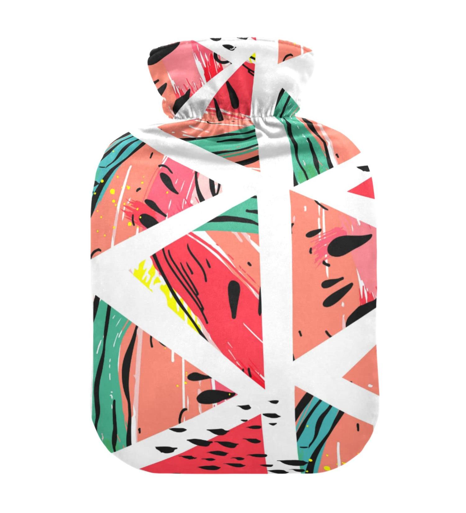 Durable 1L Heat Bottle - Abstract Colored Watermelon Design for Pain Relief & Heat Therapy | Hand Shoulder & Neck Warmer - Buy Online on GoSupps.com