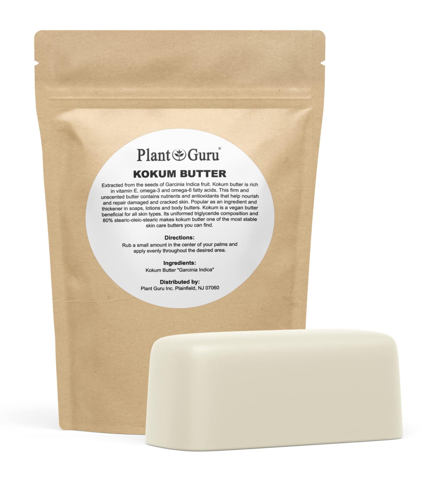 Raw Kokum Butter 1 lb. Bar - 100% Pure Natural for Skin, Body & Hair Moisturizing - Ideal for DIY Creams, Balms, Lotions, & Soap Making - Buy Online on GoSupps.com
