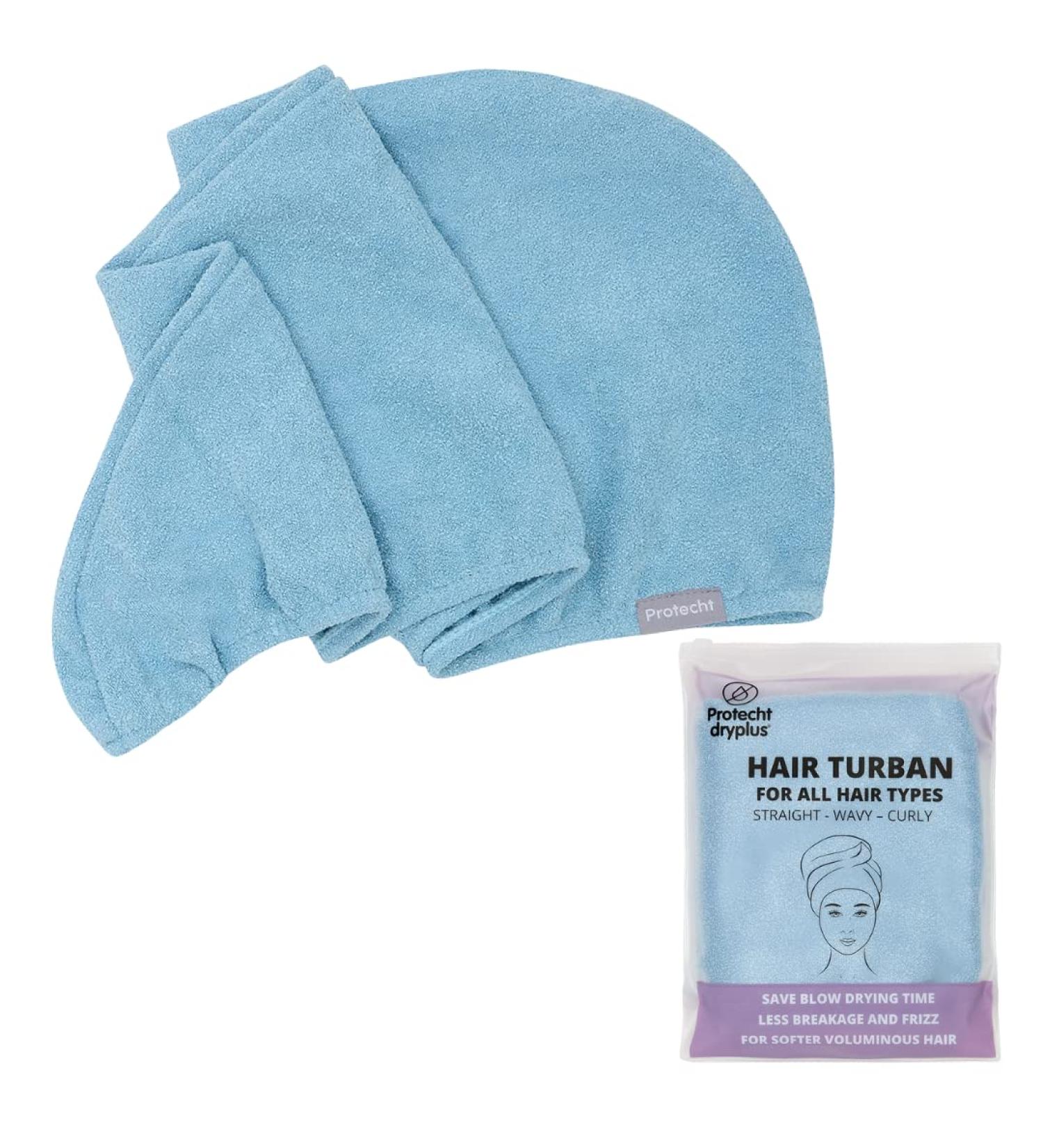 PROTECHT DRYPLUS Super Absorbant Microfibre Hair Turban - Blue Fog - Buy Online on GoSupps.com