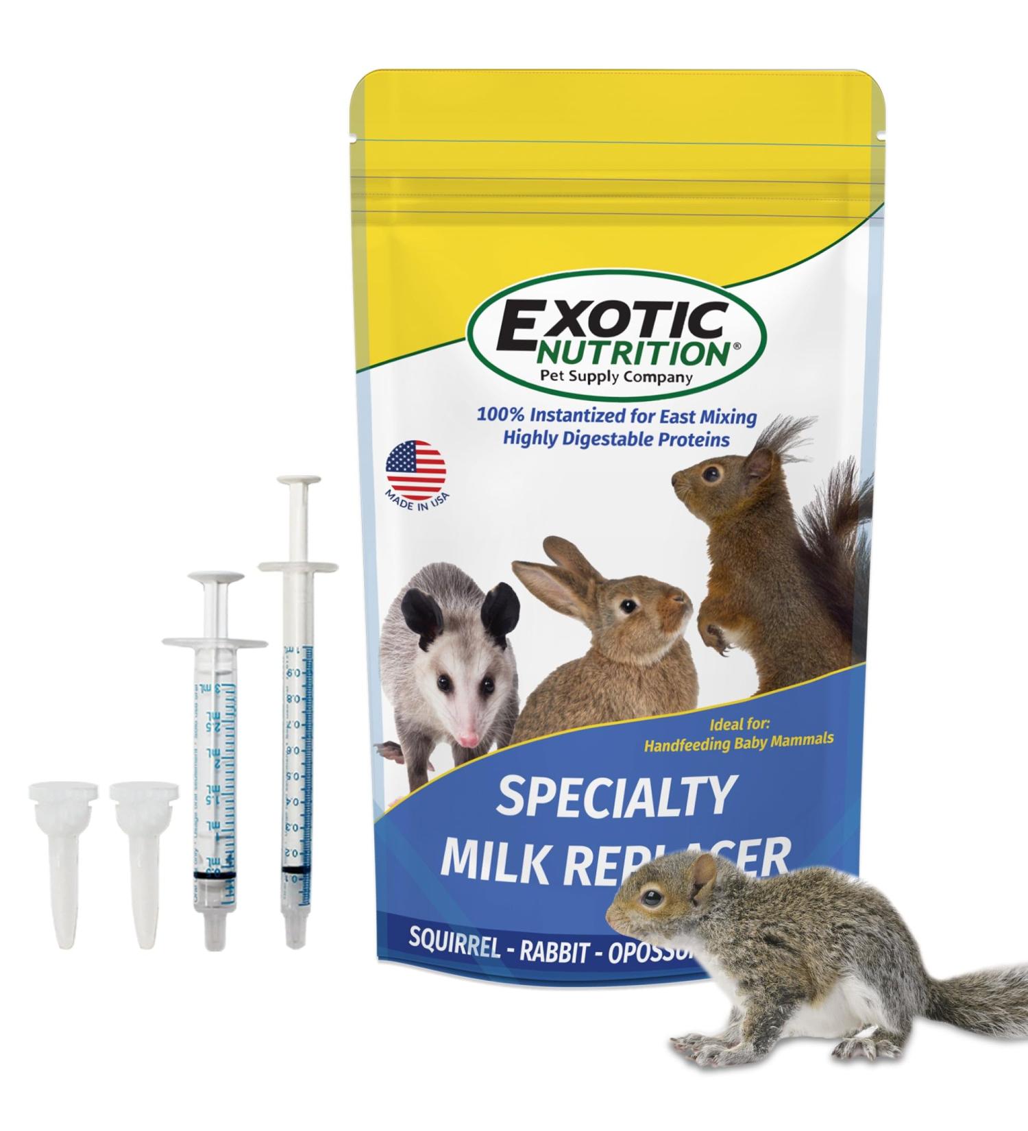 Exotic Nutrition Baby Squirrel Nursing Set - Milk Replacer & Feeding Syringes for International Shipping - Buy Online on GoSupps.com