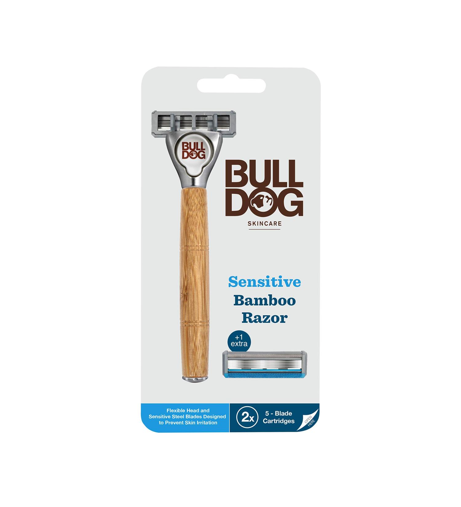 Bulldog Razor for Sensitive Skin - Eco-Friendly Bamboo Handle | 2-Pack | Best International Shipping - Buy Online on GoSupps.com