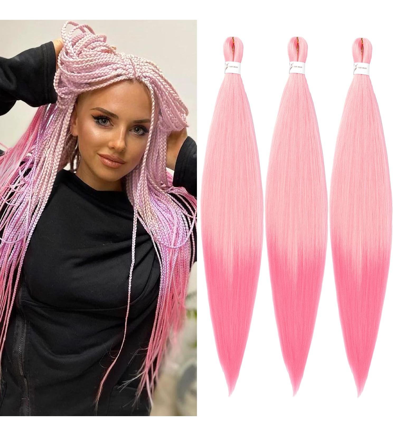 Ancient Lichen 3-Inch Braided Hair Art - 3-Pack Synthetic Hair Extensions for Box Braids (26 inch 613-Pink#) - Premium Quality Hair Braids - Buy Online on GoSupps.com
