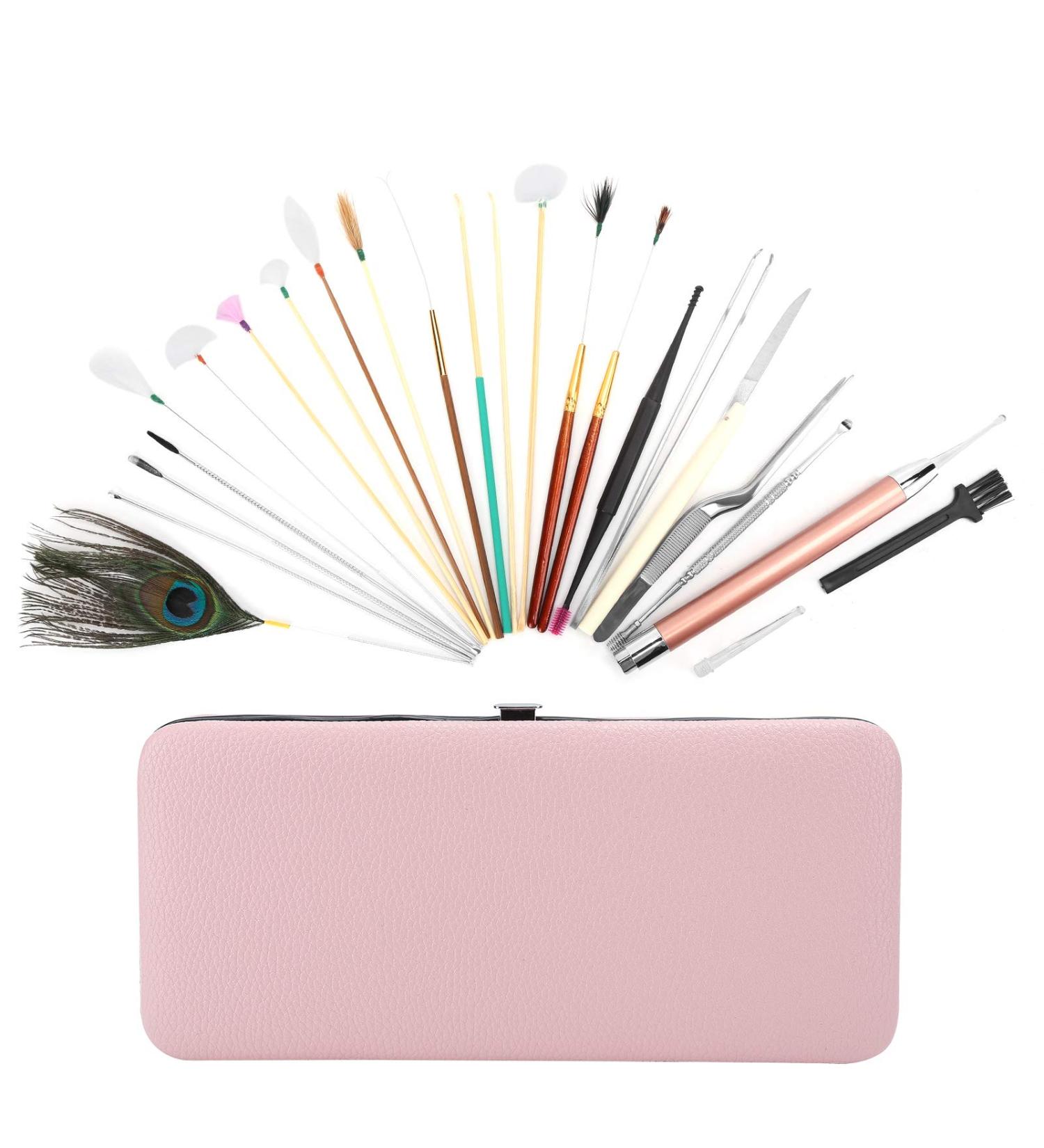 23 Piece Spiral Ear Wax Removal Tool Set | Double Ended Ear Scoop Spoon | Ear Care Supplies for Men and Women | Cherry Powder Ear Cleaning Tools - Buy Online on GoSupps.com