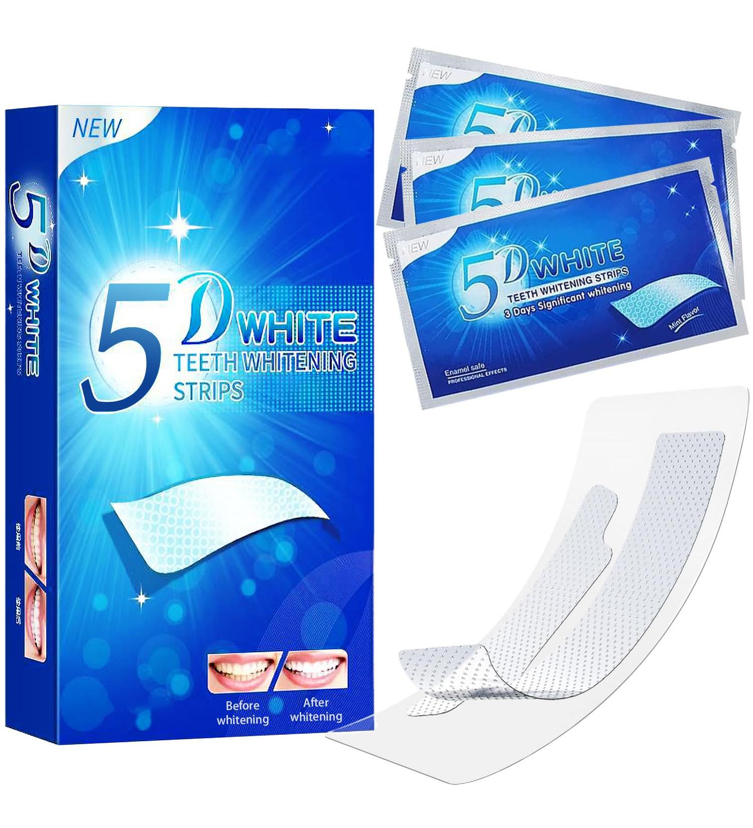 Rusoz White Stripes Teeth Whitening Strips - 28 Peroxide-Free Non-Sensitive Formula for Effective Home Whitening | Mint Flavor for Stain Removal & Brightening - Buy Online on GoSupps.com
