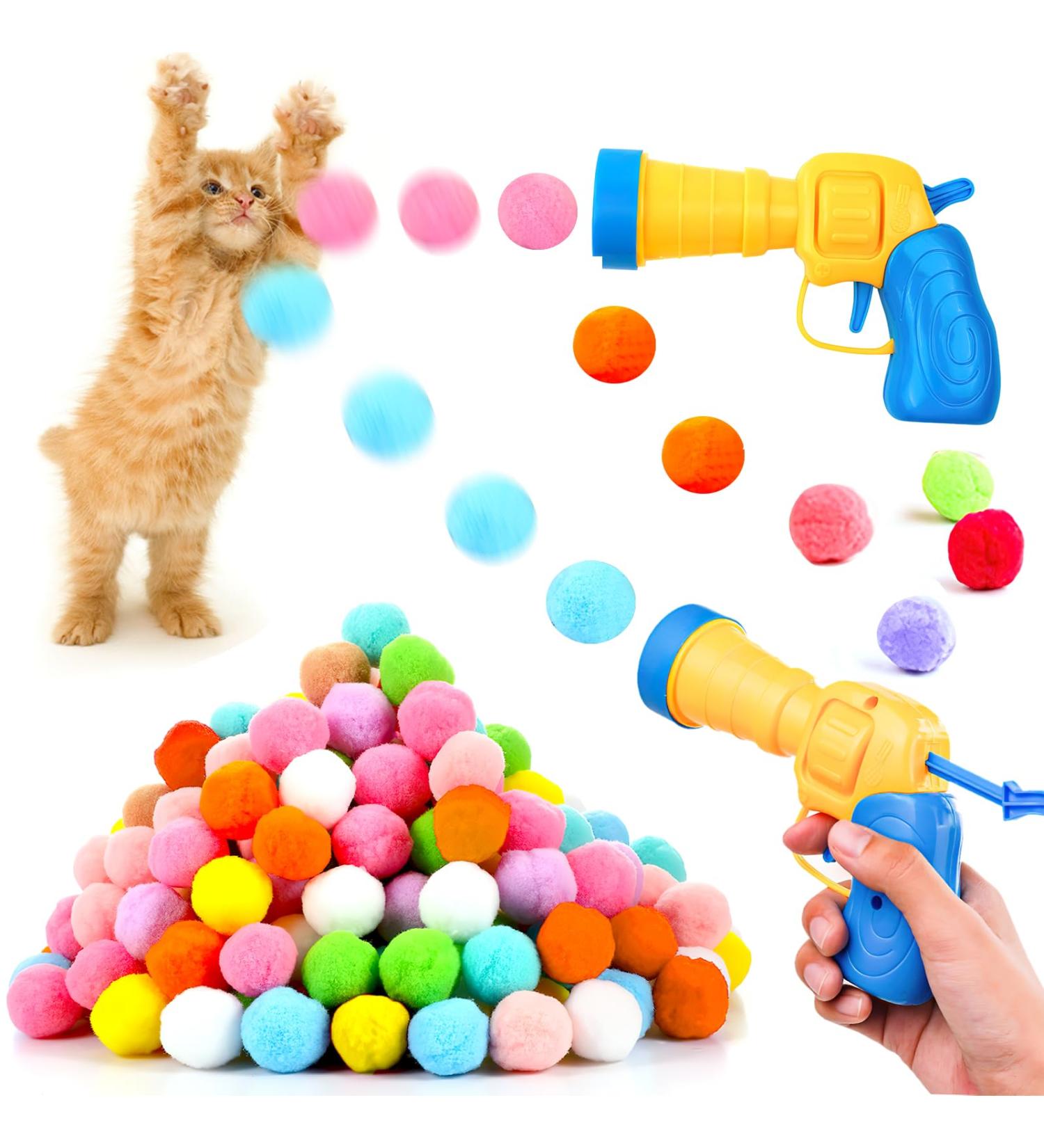 Briskore Cat Toy: 100 Plush Balls & Interactive Ball Launcher - Perfect for Cat Training & Playtime - Buy Online on GoSupps.com