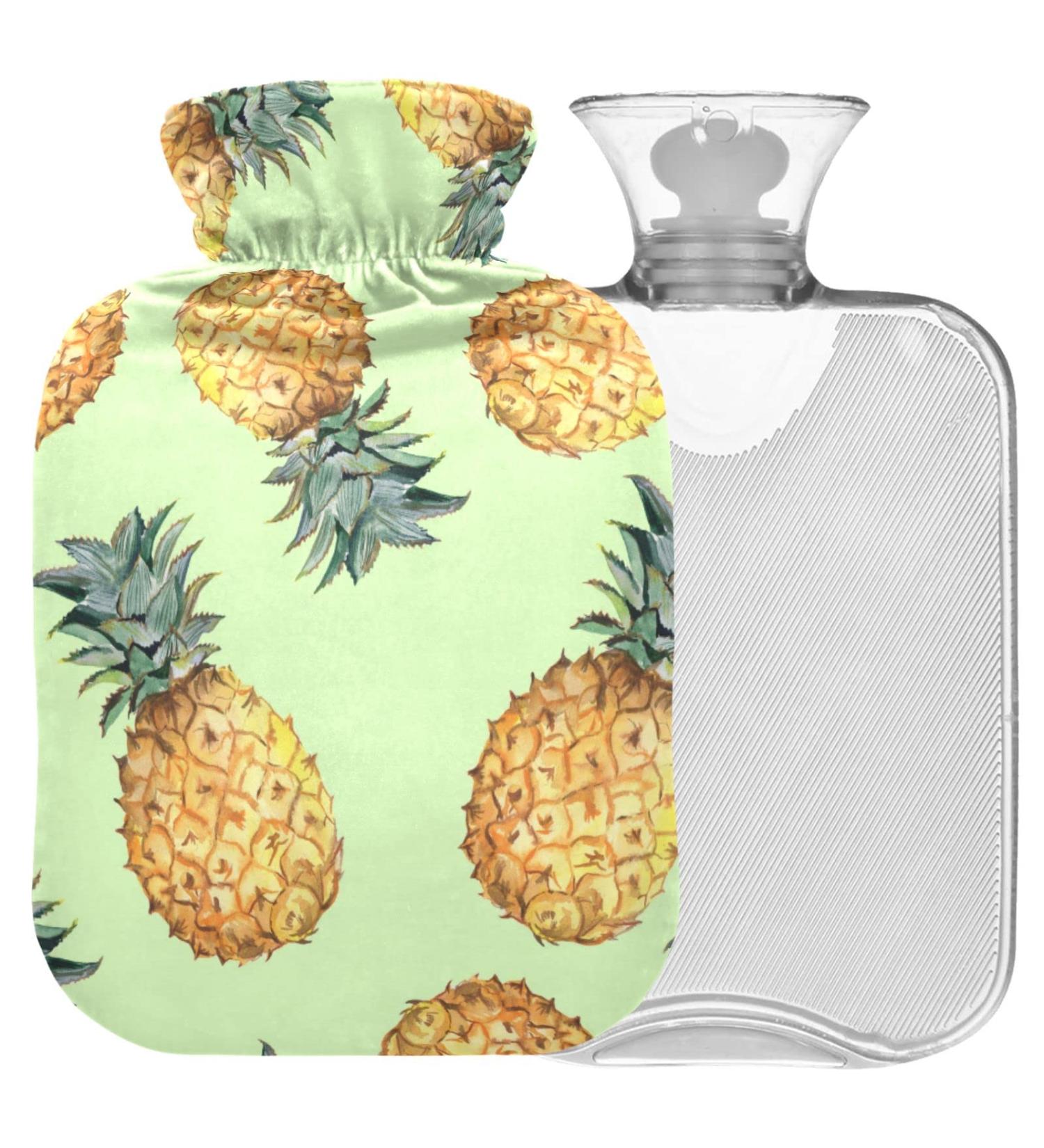 Buy Naanle Cartoon Pineapple Water Bottle | 1L Hot Water Bottle for Hand & Foot Pain Relief | Heat & Cold Therapy | Transparent Design - International Shipping - Buy Online on GoSupps.com