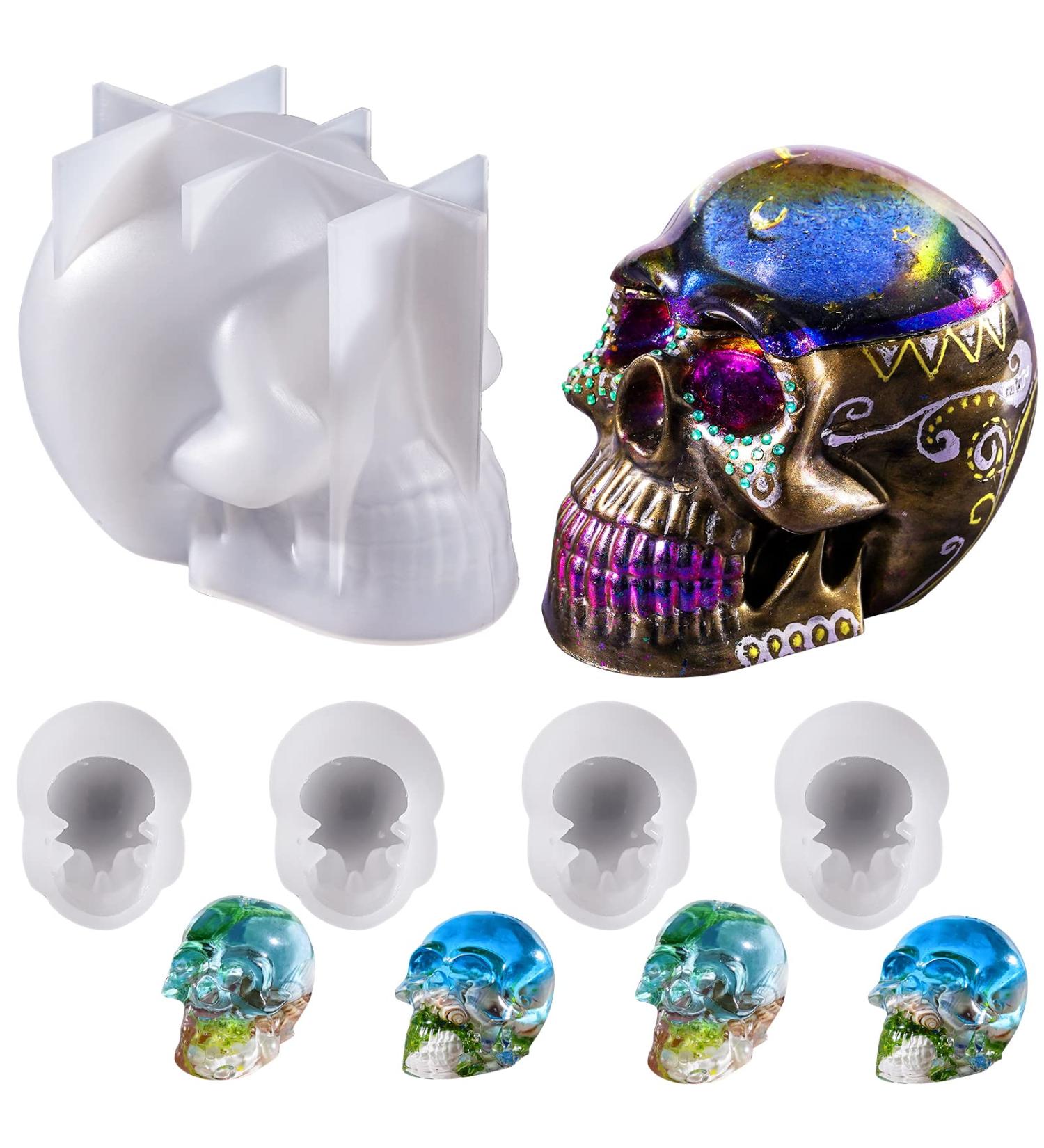 LET'S RESIN Large Skull and Small Skeleton Silicone Resin Molds Set - Perfect for Resin Casting, Candle Making, Home Decor, and More - Buy Online on GoSupps.com