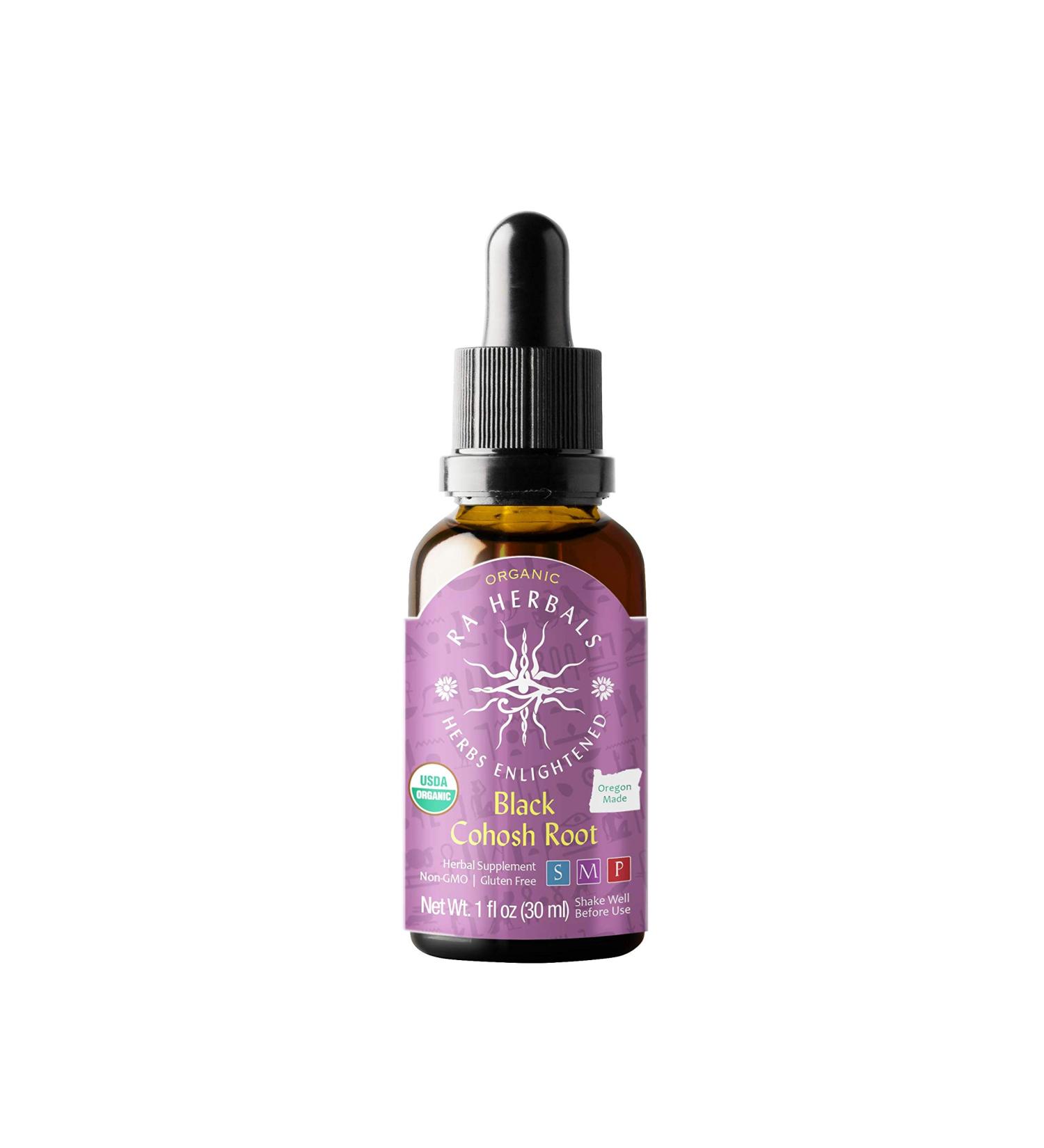 Sun God Medicinals Ra Herbals Organic Black Cohosh Liquid Extract - Menopause Support - 1 fl oz - Buy Online on GoSupps.com
