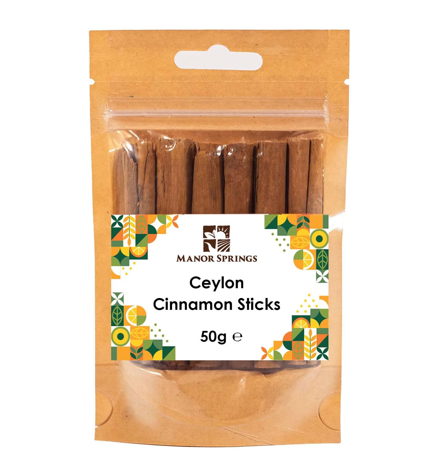 Ceylon Cinnamon Sticks (8cm) 50g by Manor Springs