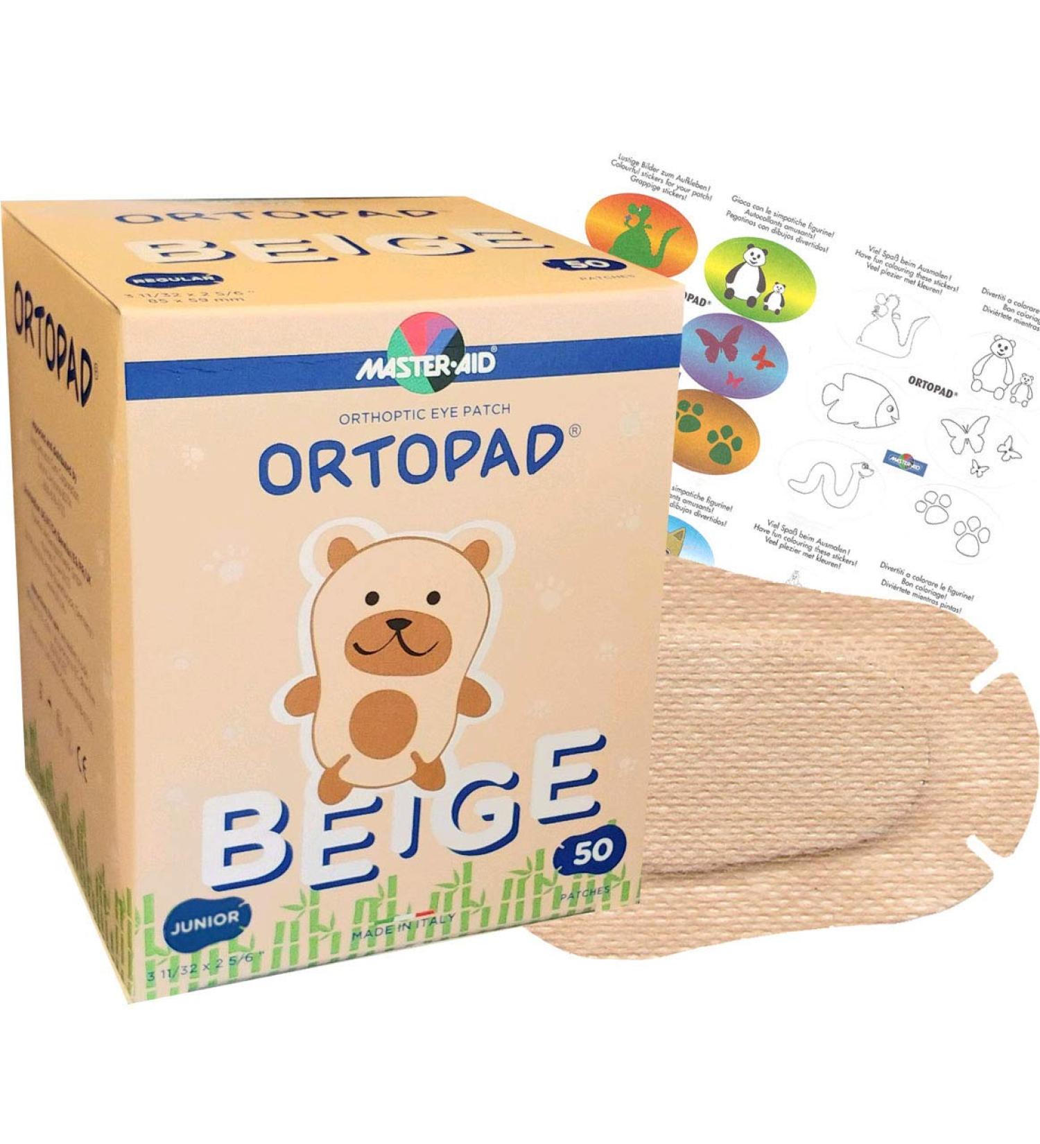 Ortopad Bamboo Beige Eye Patches 50/Box (Junior Size 0-2 yrs)